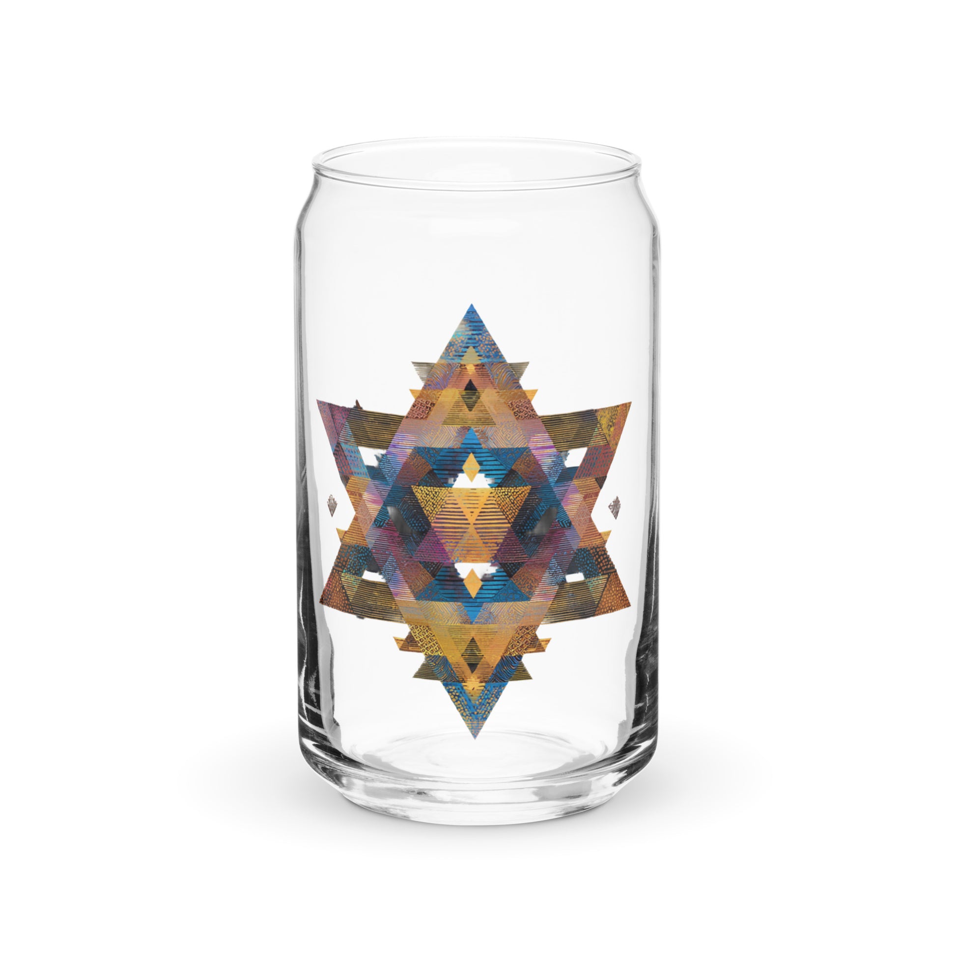 Star of David Geometric Can - Shaped Glass (16 oz) - American Zionist