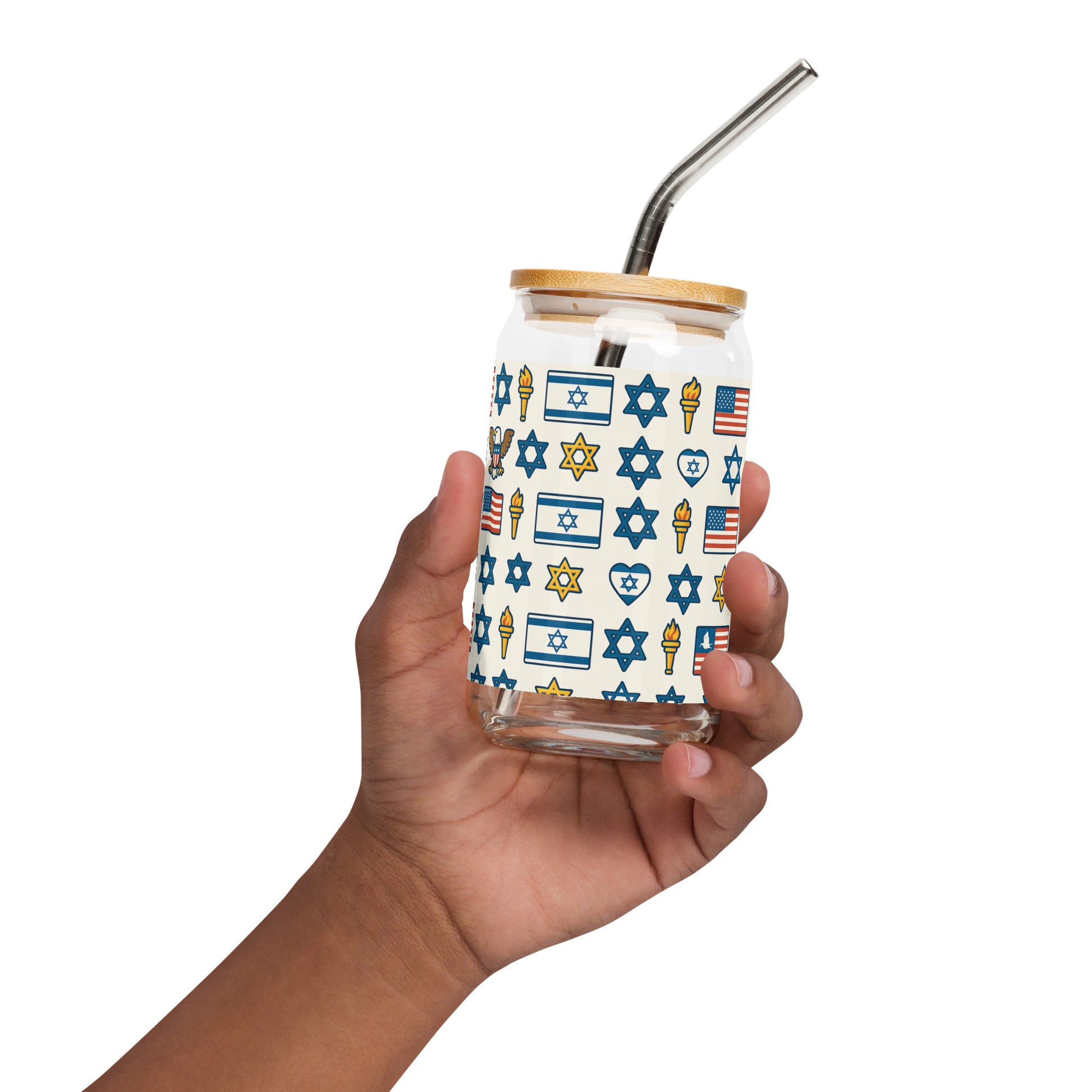 Symbol of Shared Freedom Can - shaped Glass (16 oz) - American Zionist