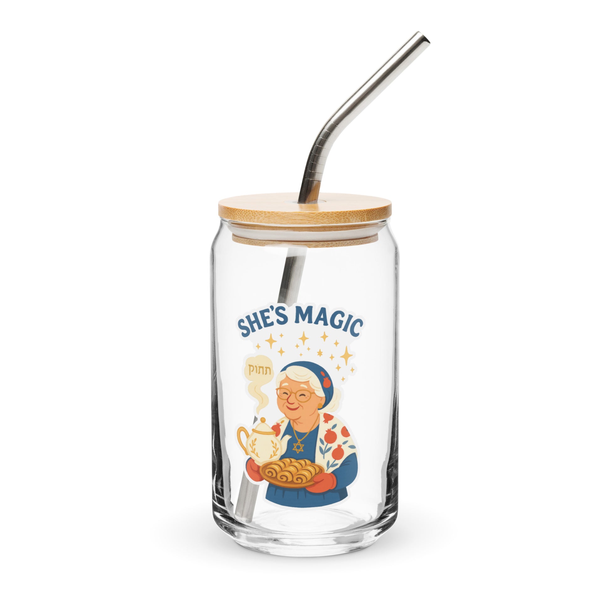 Grandma Magic Can - Shaped Glass - American Zionist