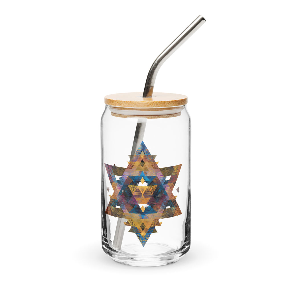 Star of David Geometric Can - Shaped Glass (16 oz) - American Zionist