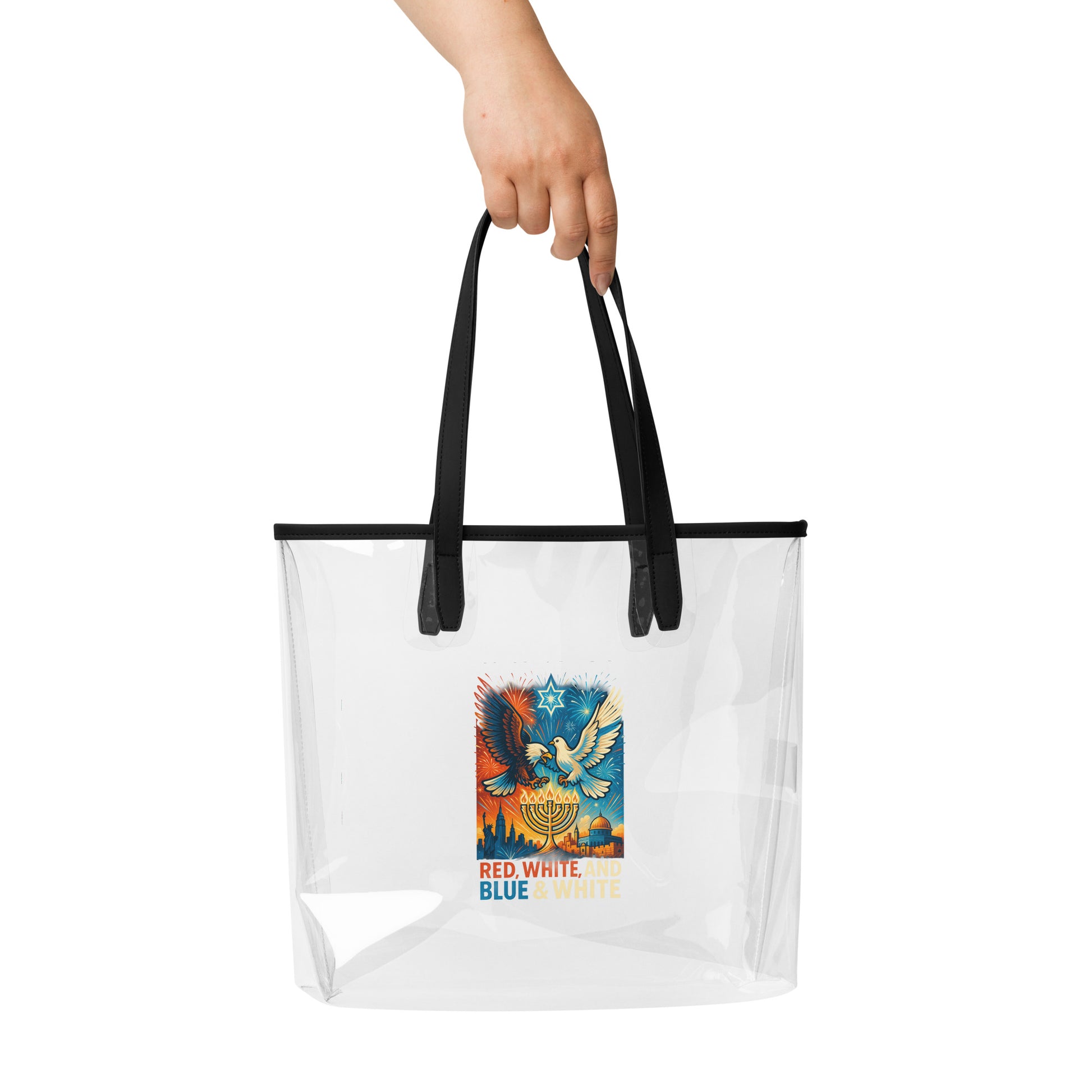 Red White And Blue Clear Tote Bag - American Zionist