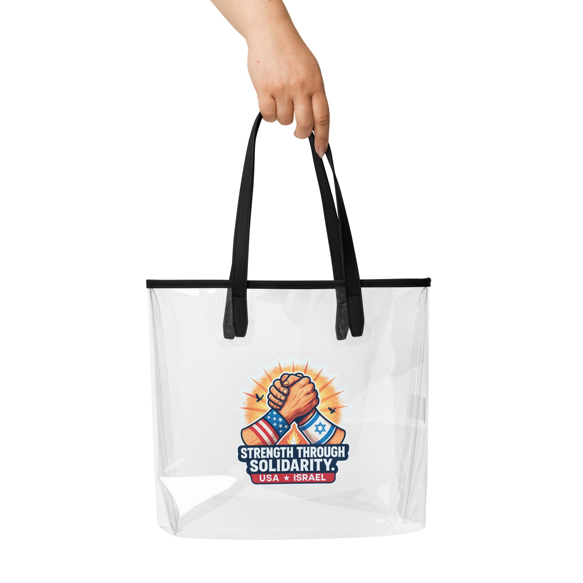 Strength Through Solidarity Clear Tote Bag - American Zionist