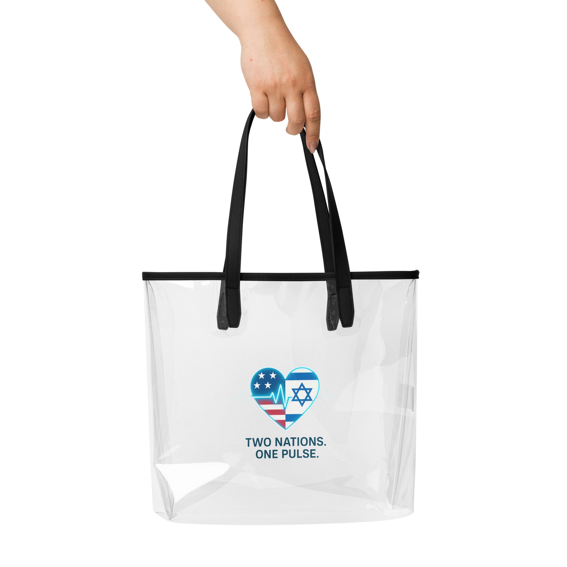 Two Nations. One Pulse Clear Tote Bag - American Zionist