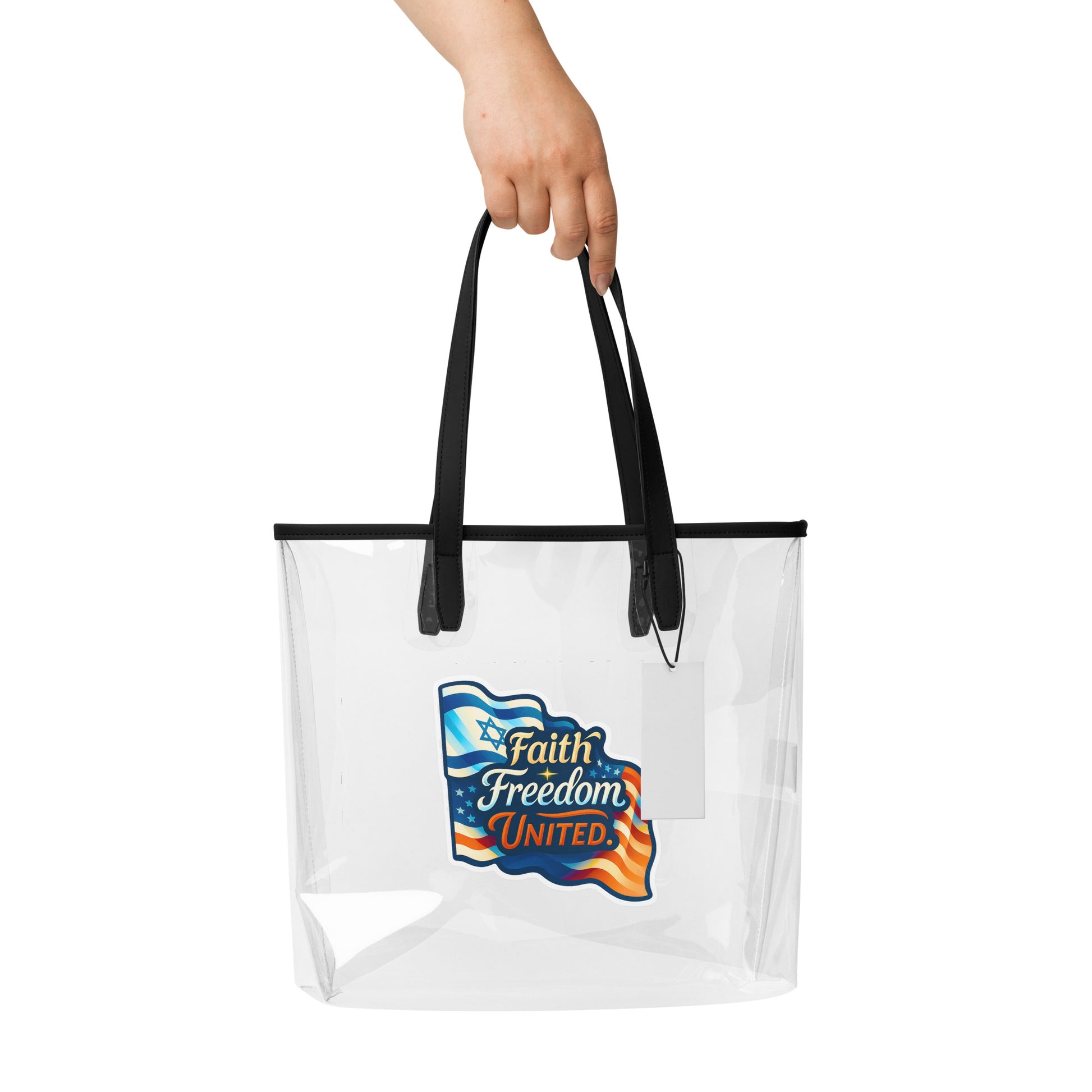 Faith Freedom United Clear Tote Bag - American Zionist