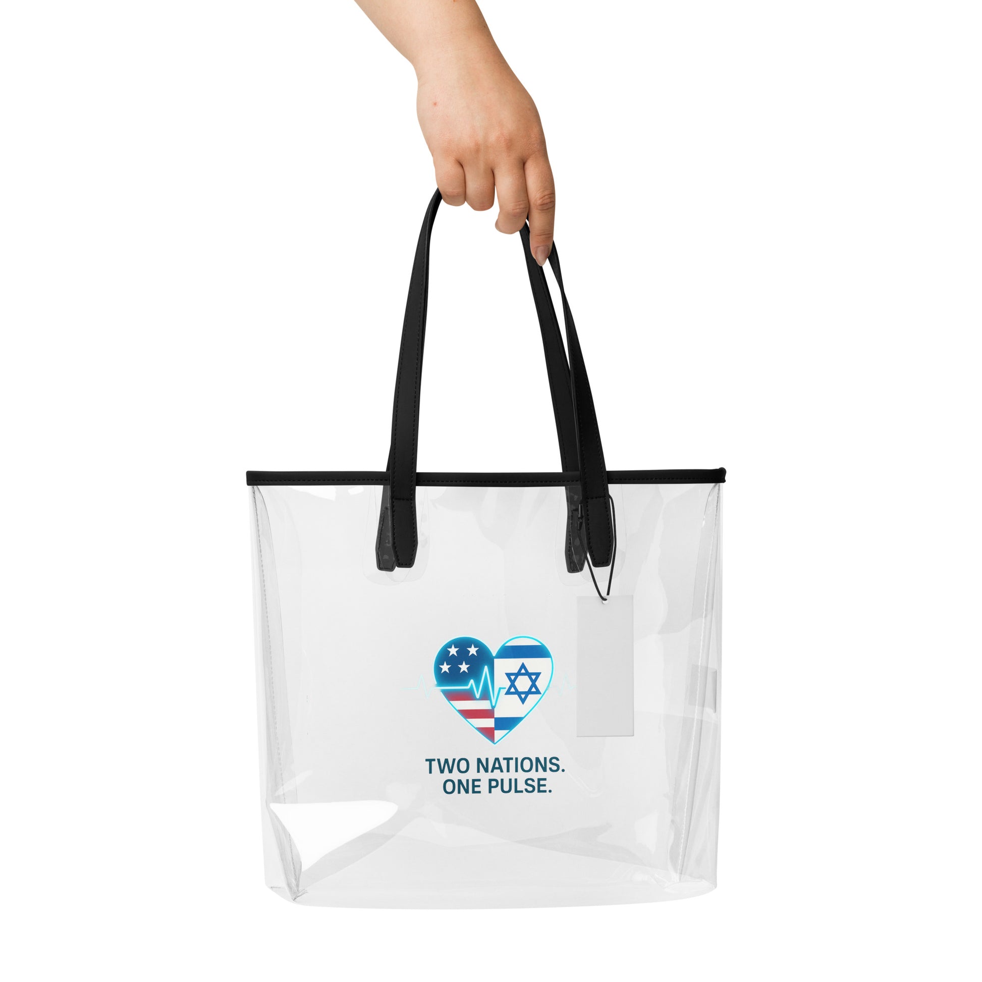 Two Nations. One Pulse Clear Tote Bag - American Zionist