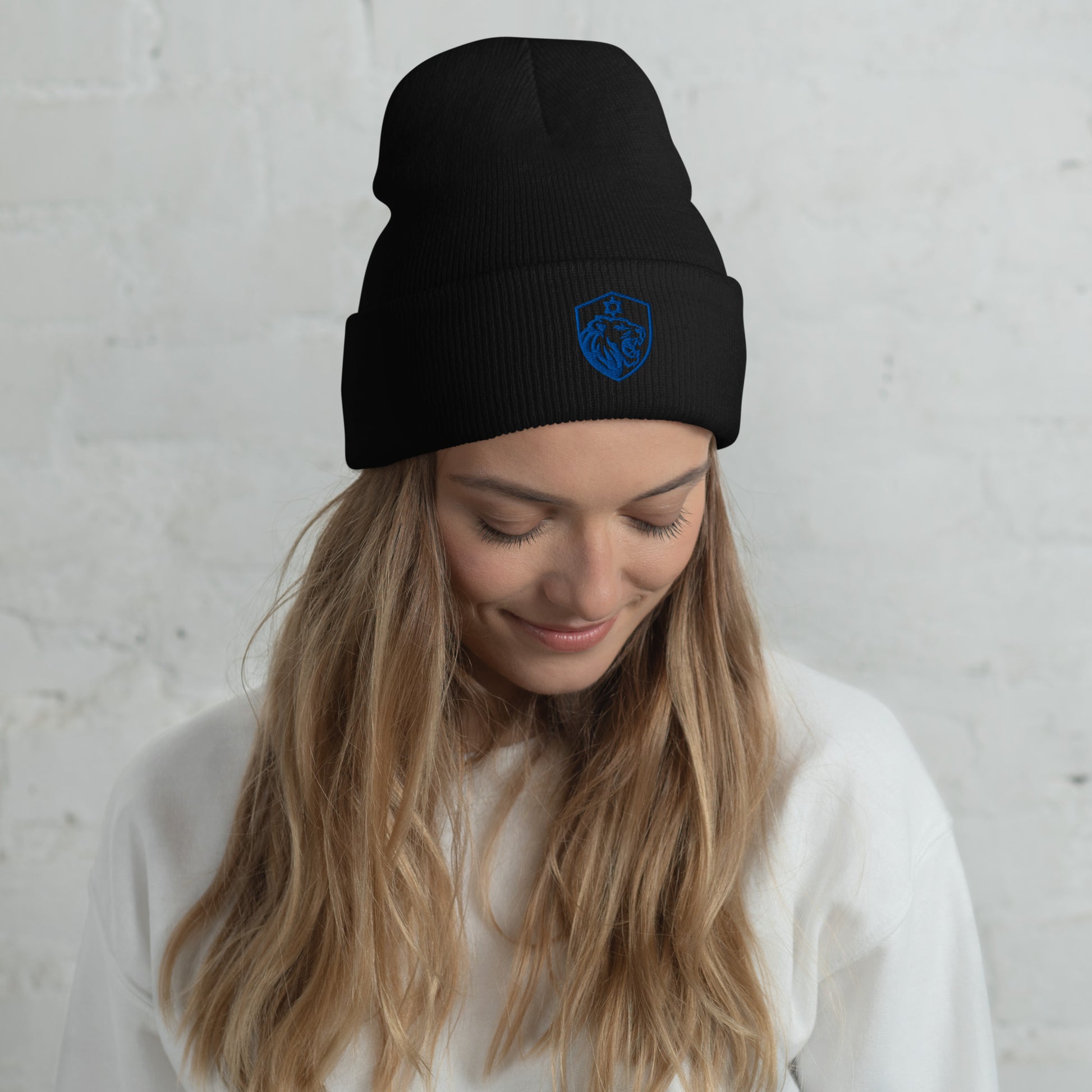 Lion Shield Of Israel Cuffed Beanie - American Zionist