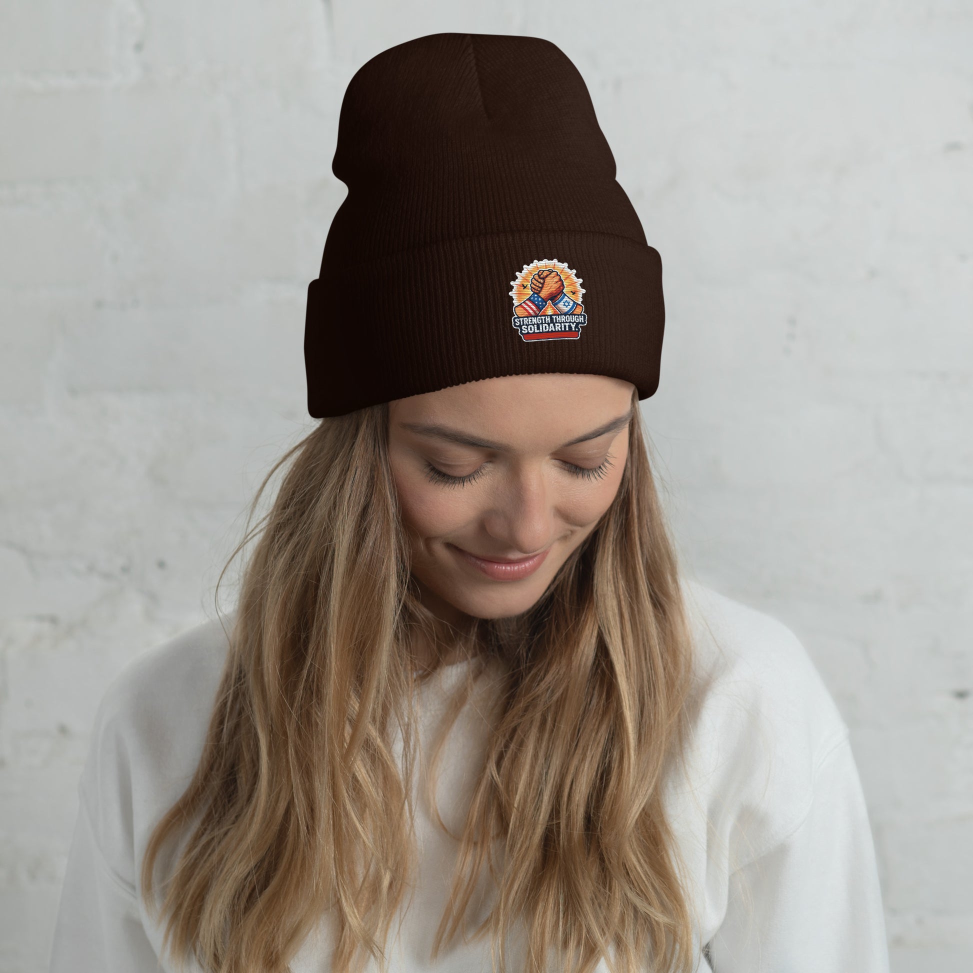 Strength through Solidarity Cuffed Beanie - American Zionist