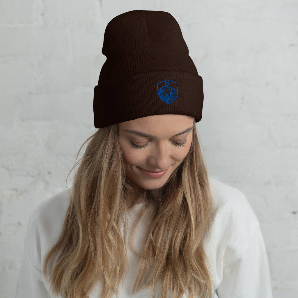 Lion Shield Of Israel Cuffed Beanie - American Zionist