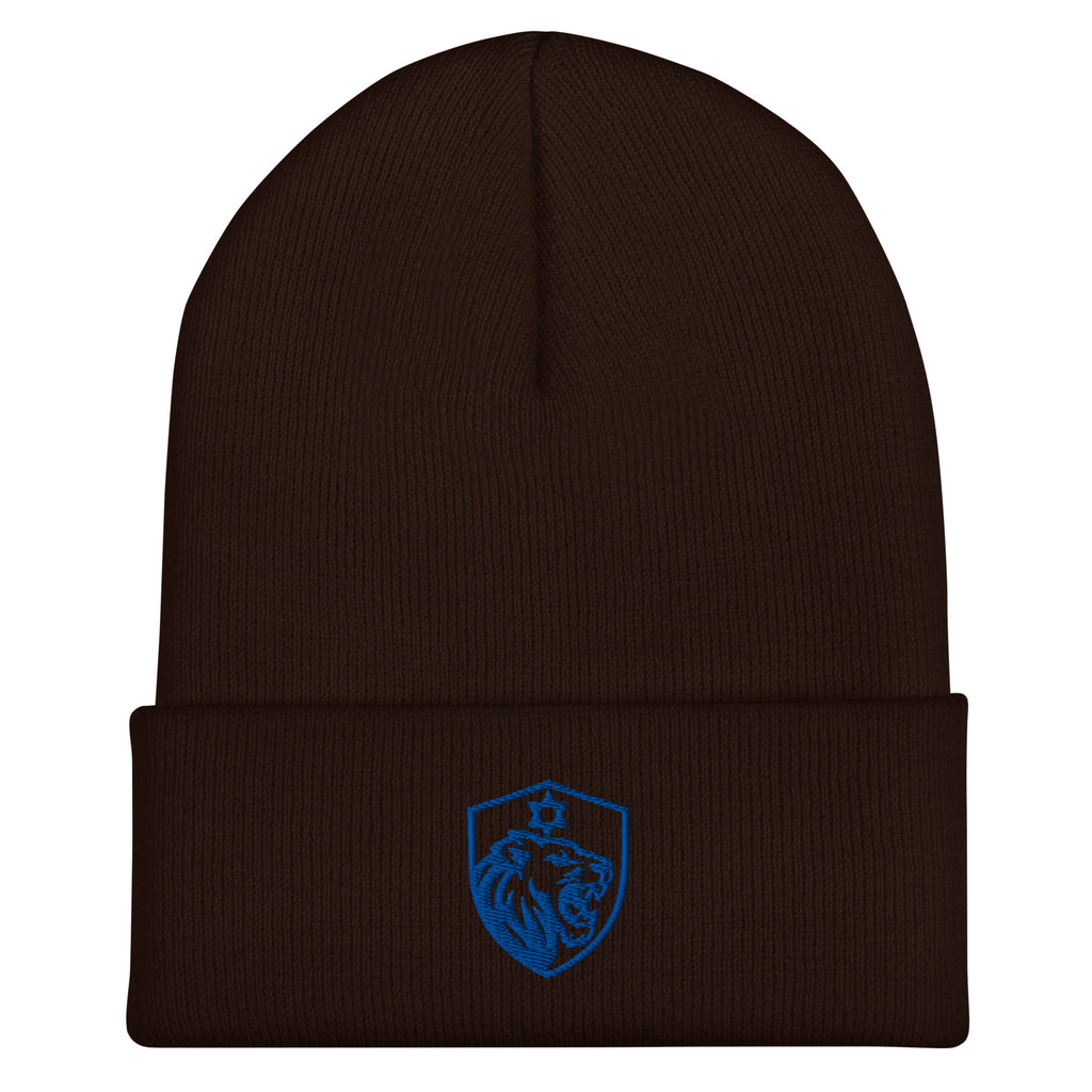 Lion Shield Of Israel Cuffed Beanie - American Zionist
