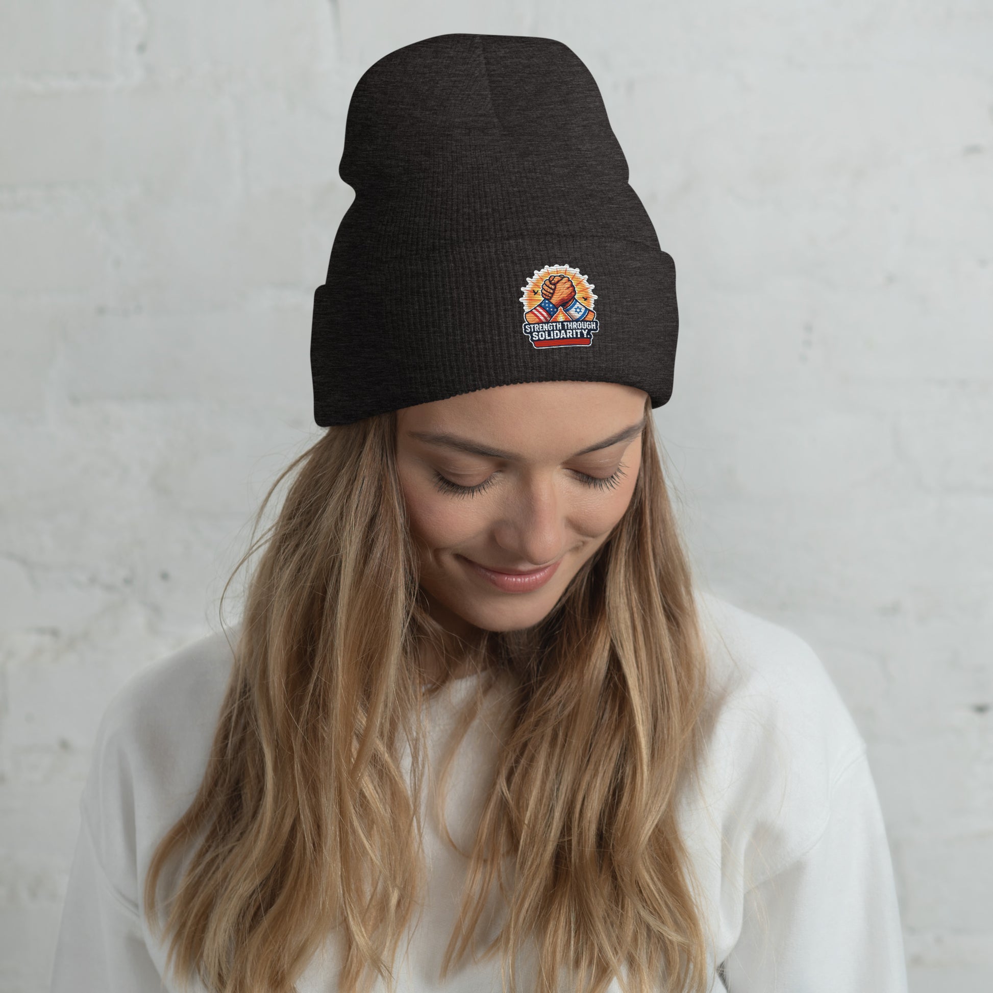 Strength through Solidarity Cuffed Beanie - American Zionist