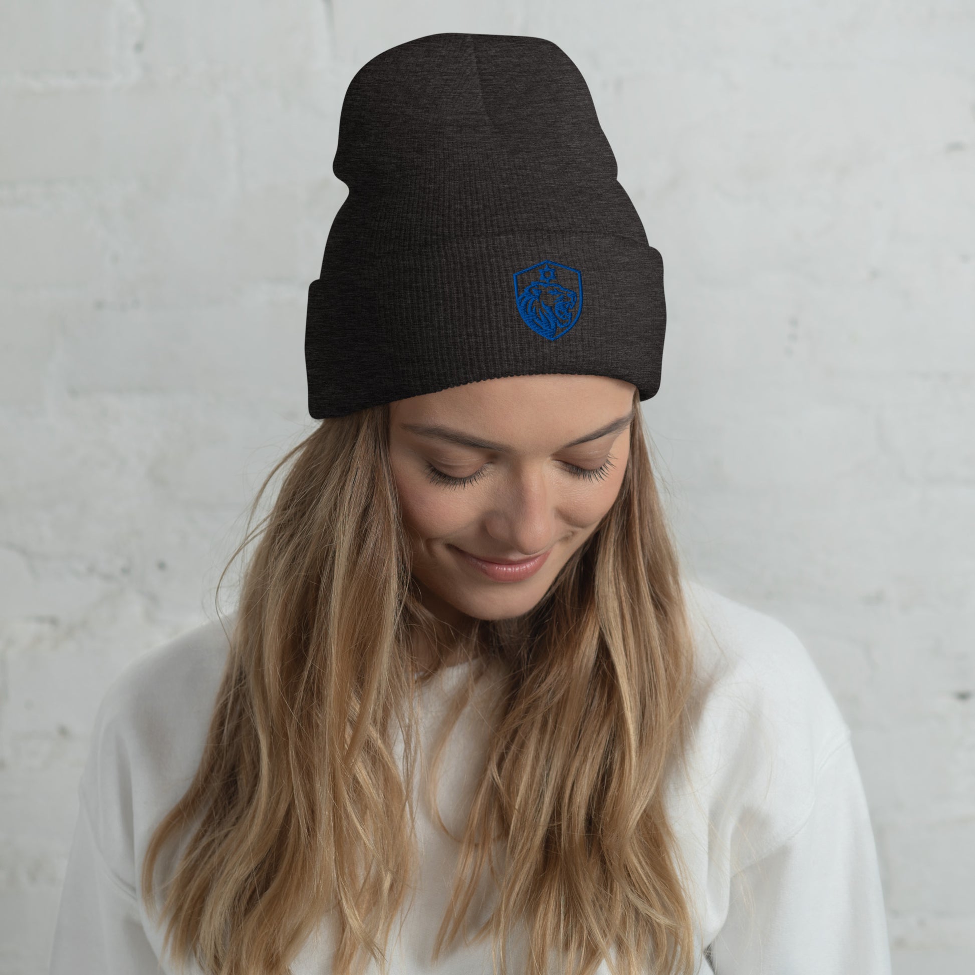 Lion Shield Of Israel Cuffed Beanie - American Zionist