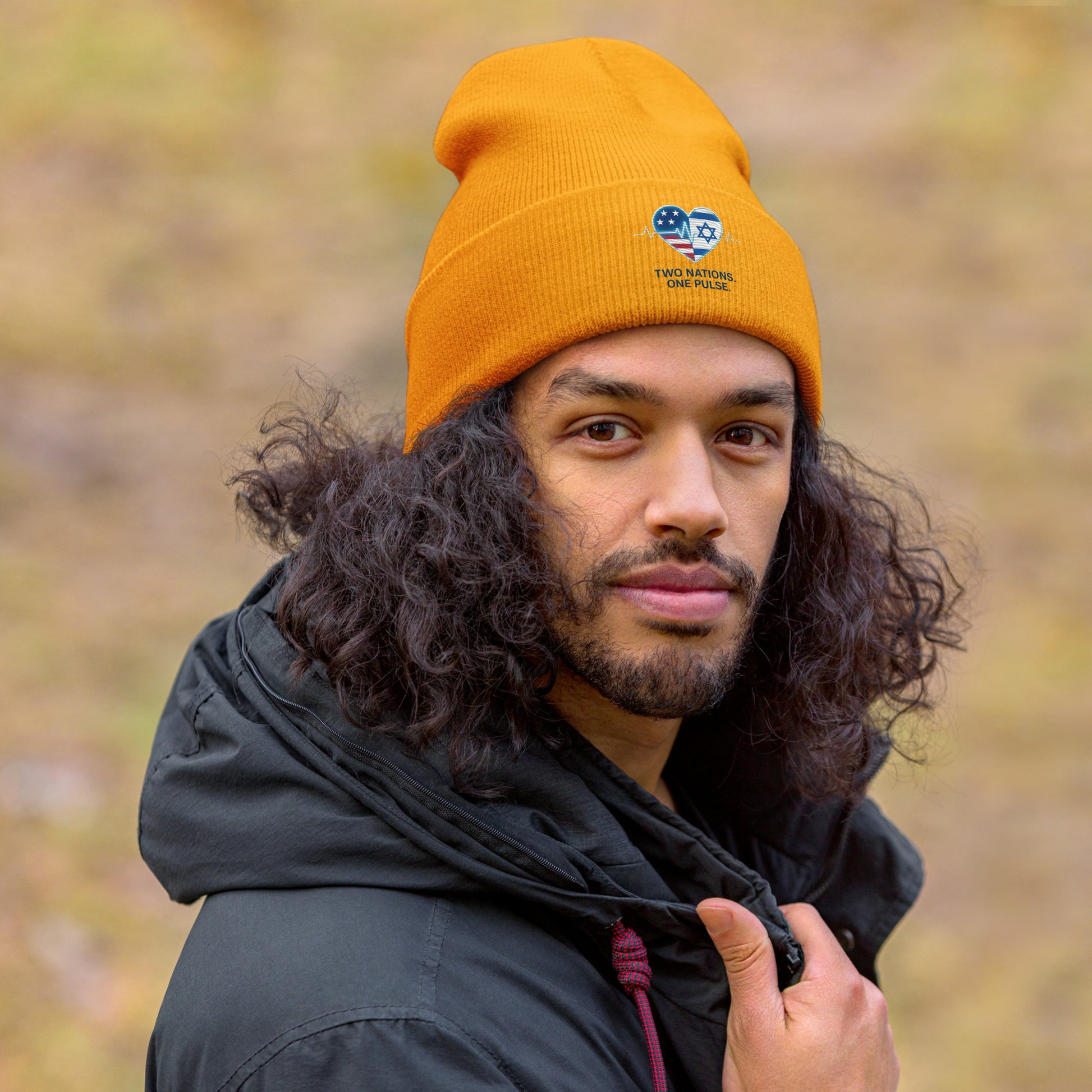 Two Nations One Pulse Cuffed Beanie - American Zionist