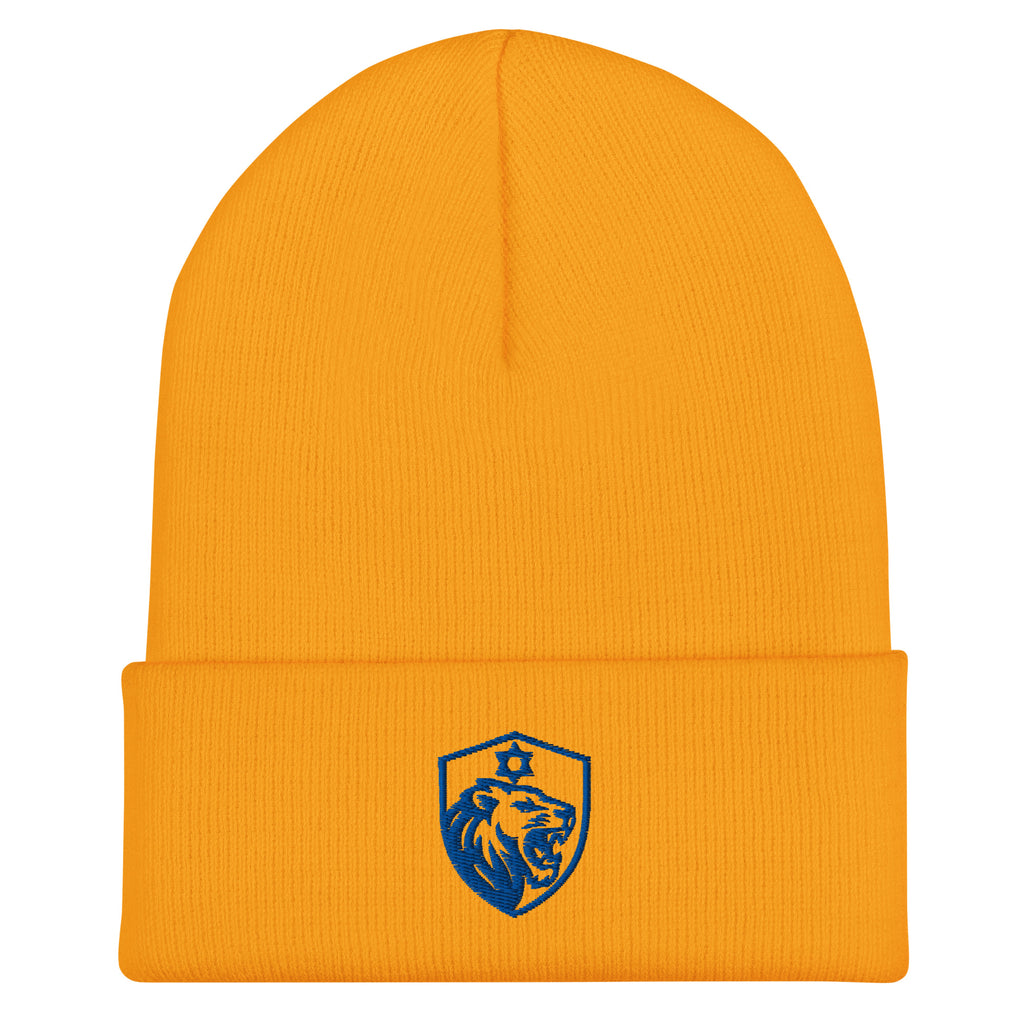 Lion Shield Of Israel Cuffed Beanie - American Zionist