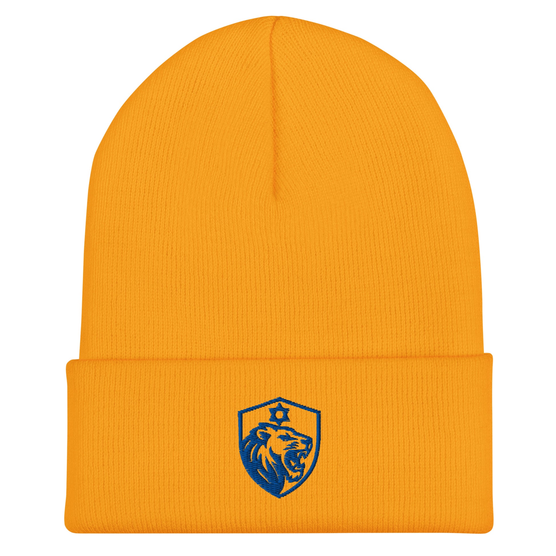 Lion Shield Of Israel Cuffed Beanie - American Zionist