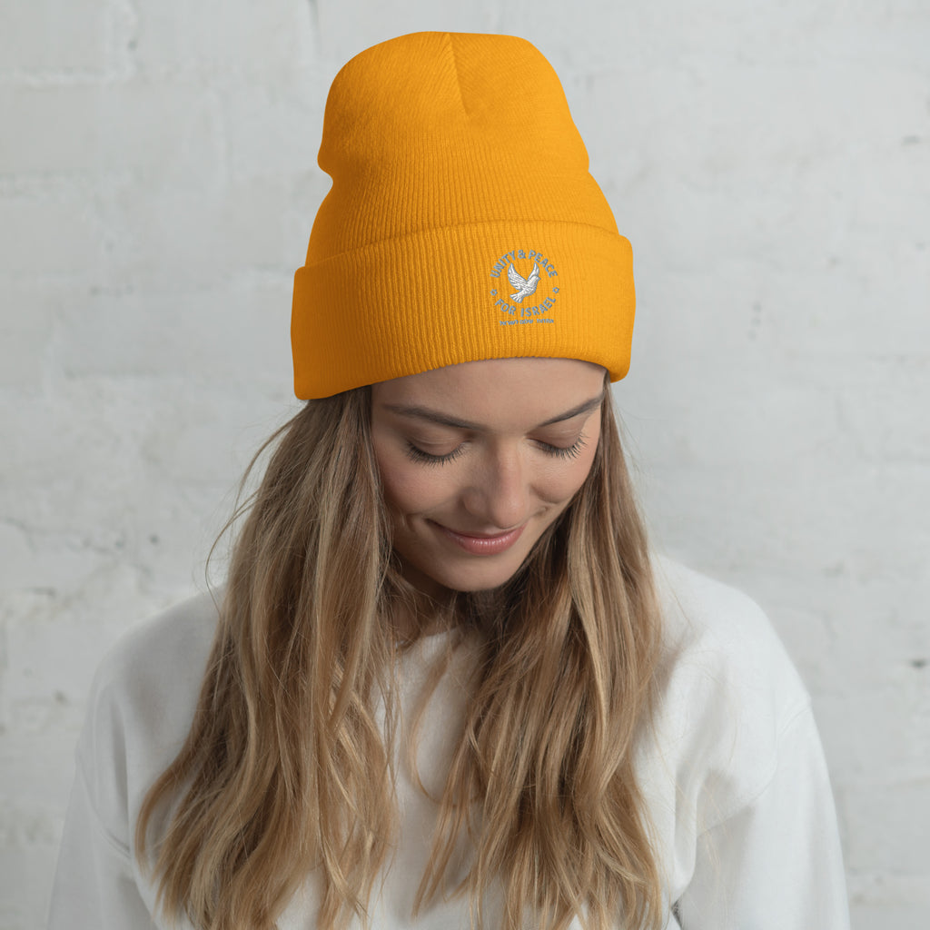 Unity Peace For Israel Cuffed Beanie - American Zionist