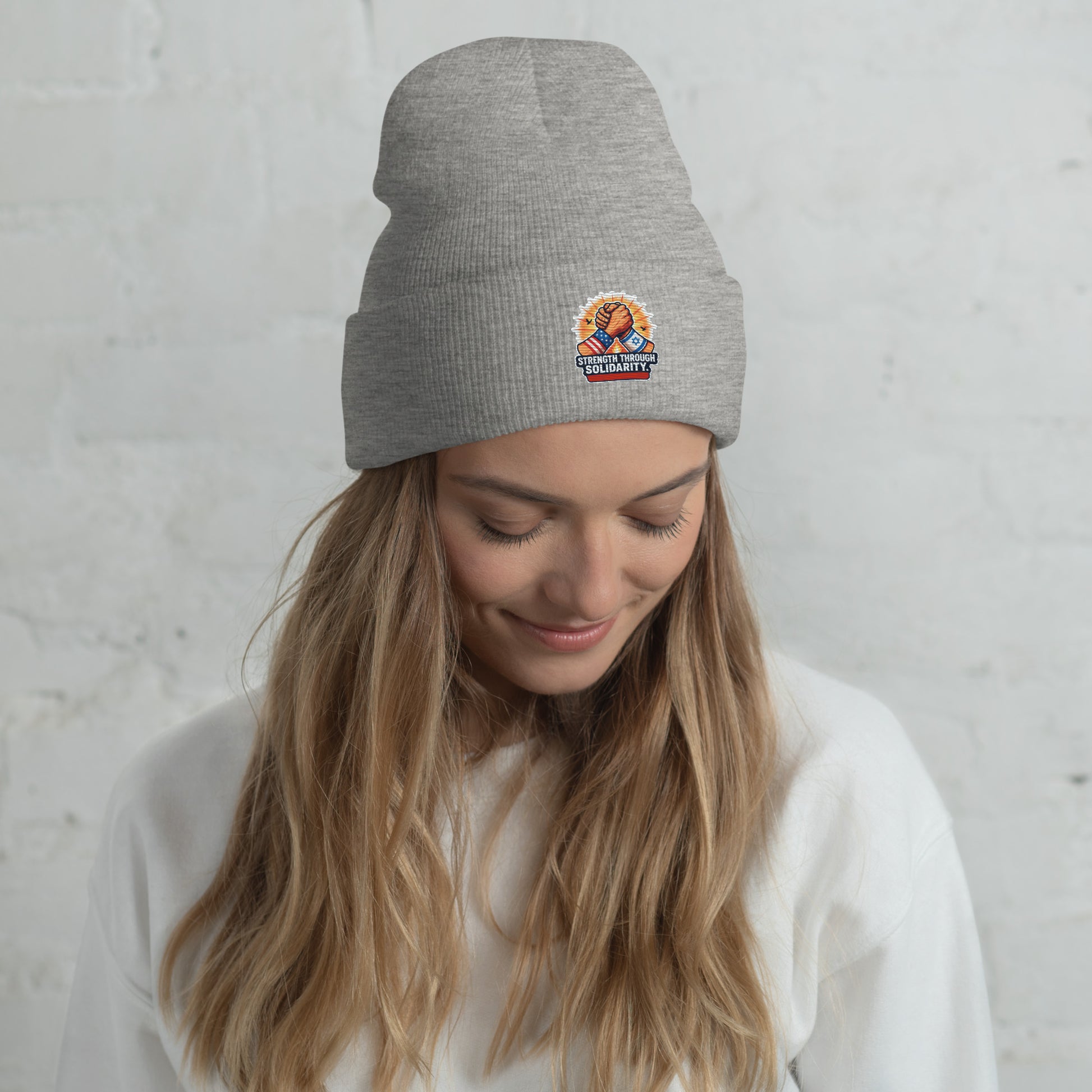 Strength through Solidarity Cuffed Beanie - American Zionist