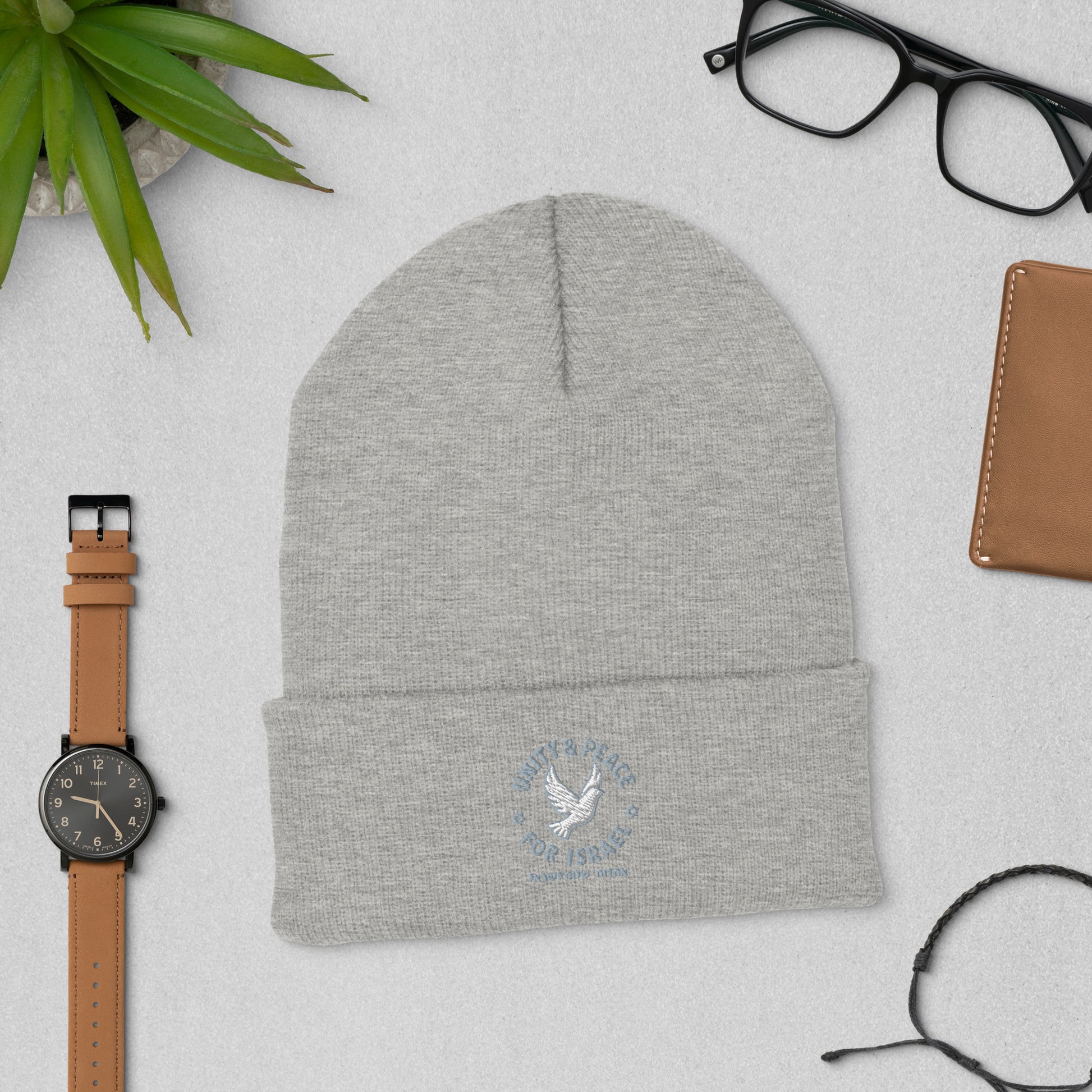 Unity Peace For Israel Cuffed Beanie - American Zionist