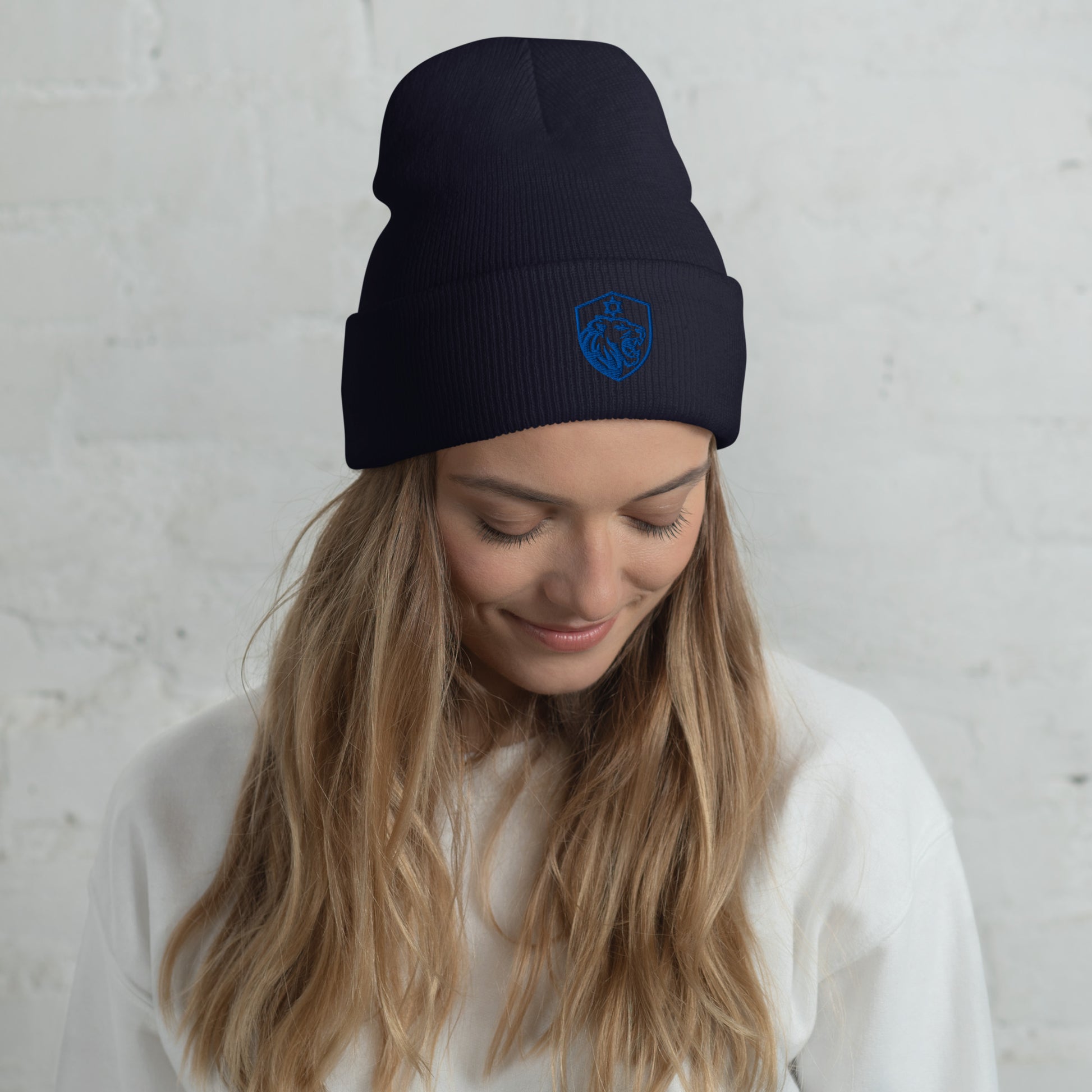 Lion Shield Of Israel Cuffed Beanie - American Zionist
