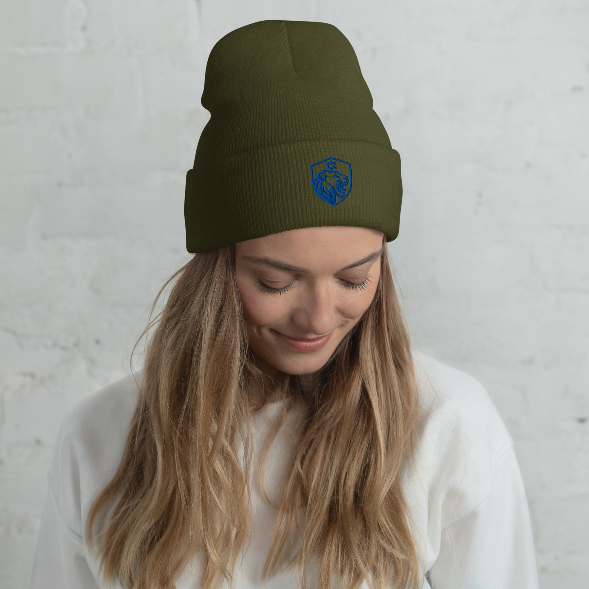 Lion Shield Of Israel Cuffed Beanie - American Zionist