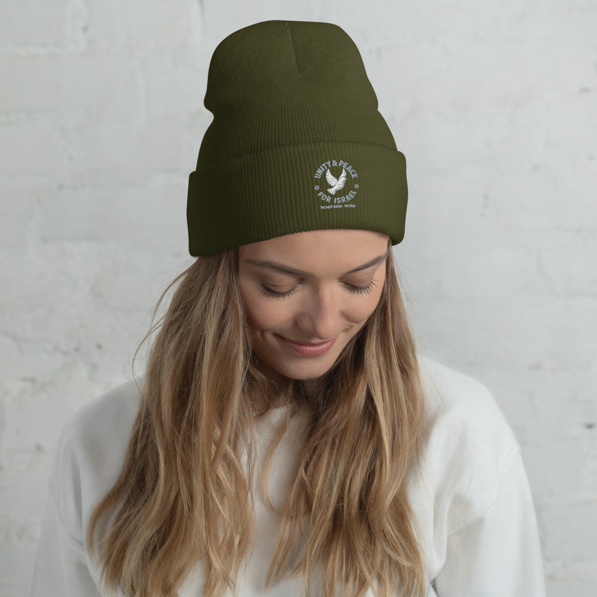 Unity Peace For Israel Cuffed Beanie - American Zionist
