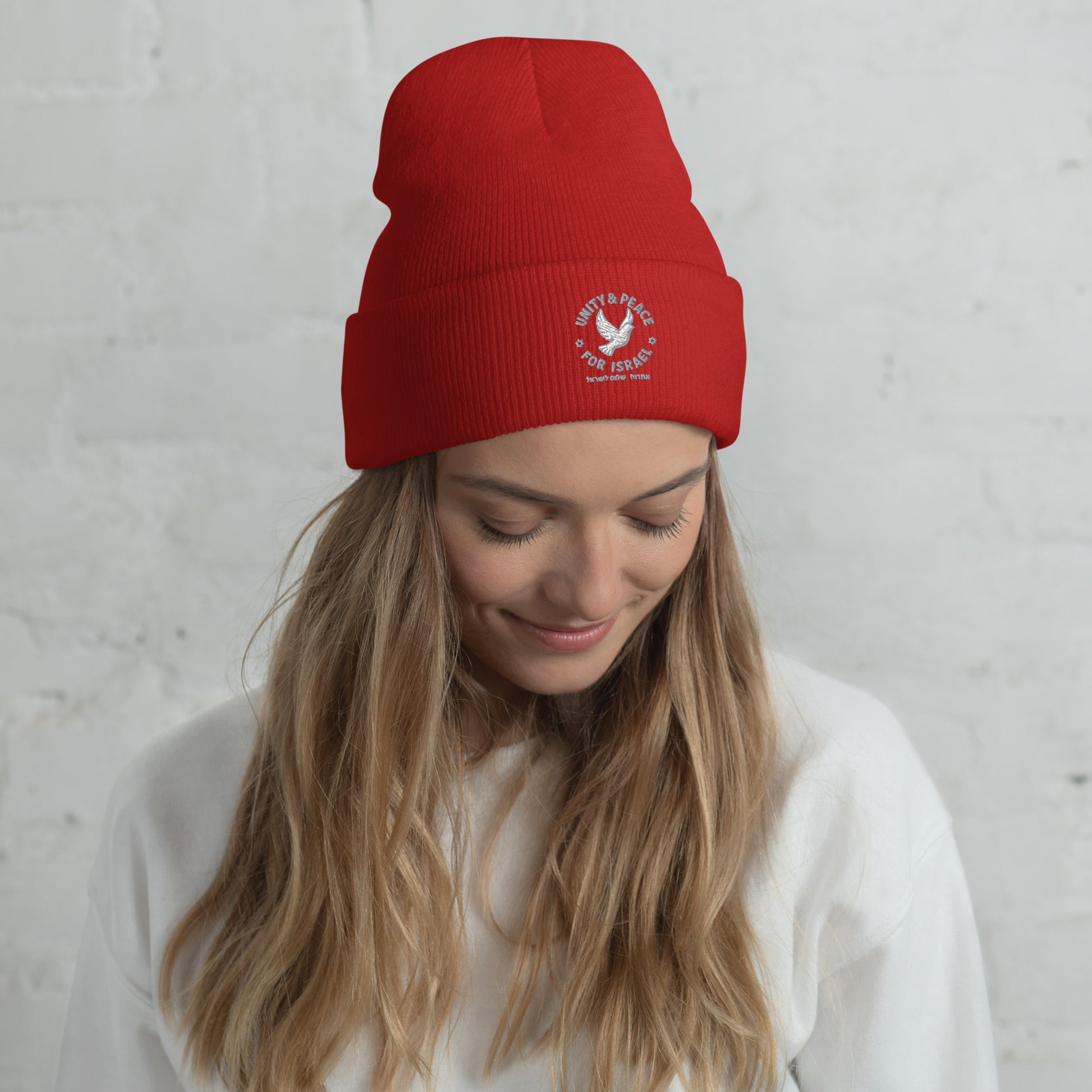 Unity Peace For Israel Cuffed Beanie - American Zionist