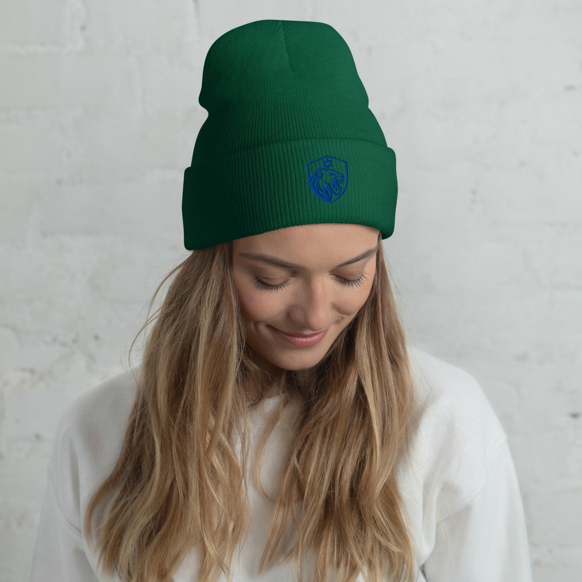 Lion Shield Of Israel Cuffed Beanie - American Zionist