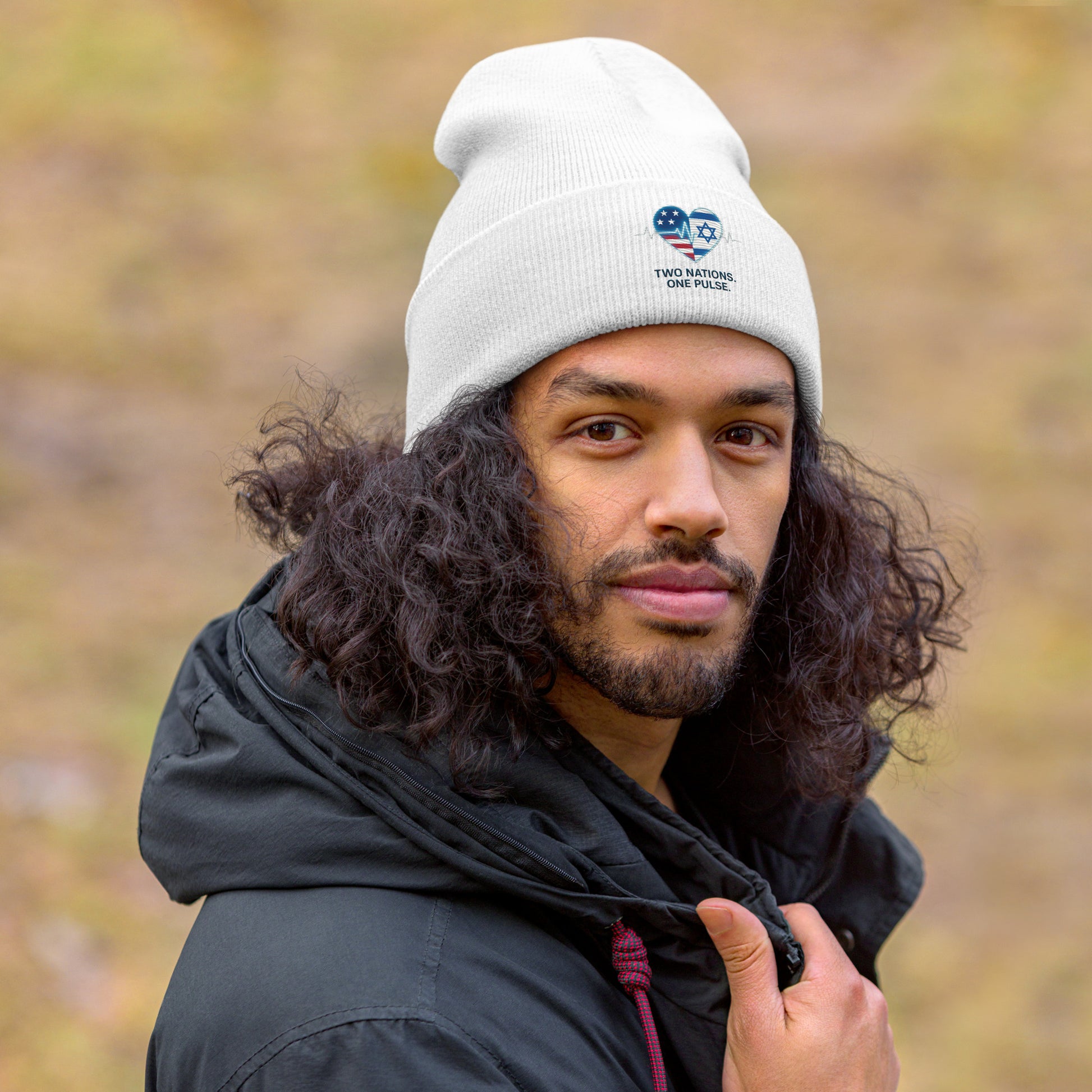 Two Nations One Pulse Cuffed Beanie - American Zionist