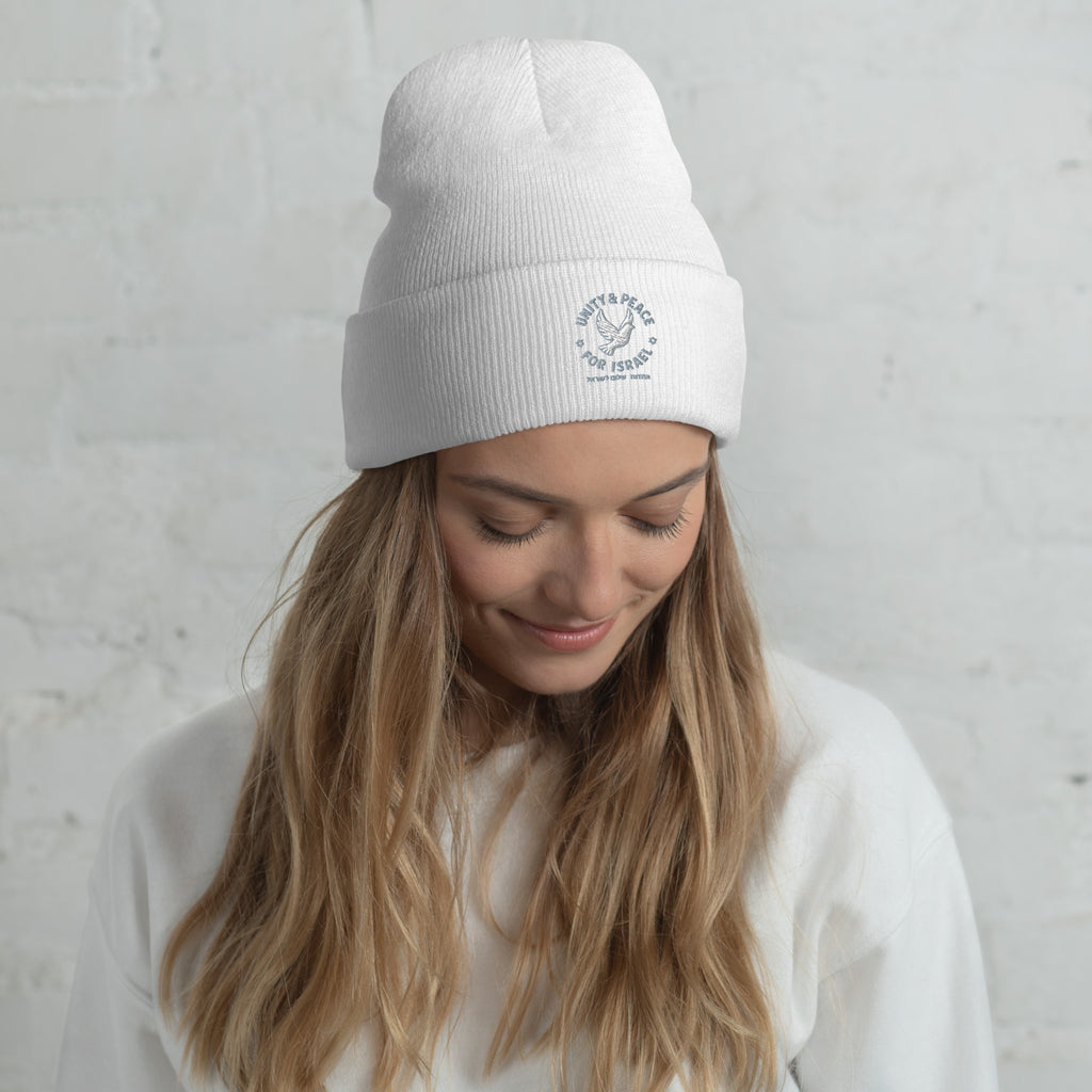 Unity Peace For Israel Cuffed Beanie - American Zionist
