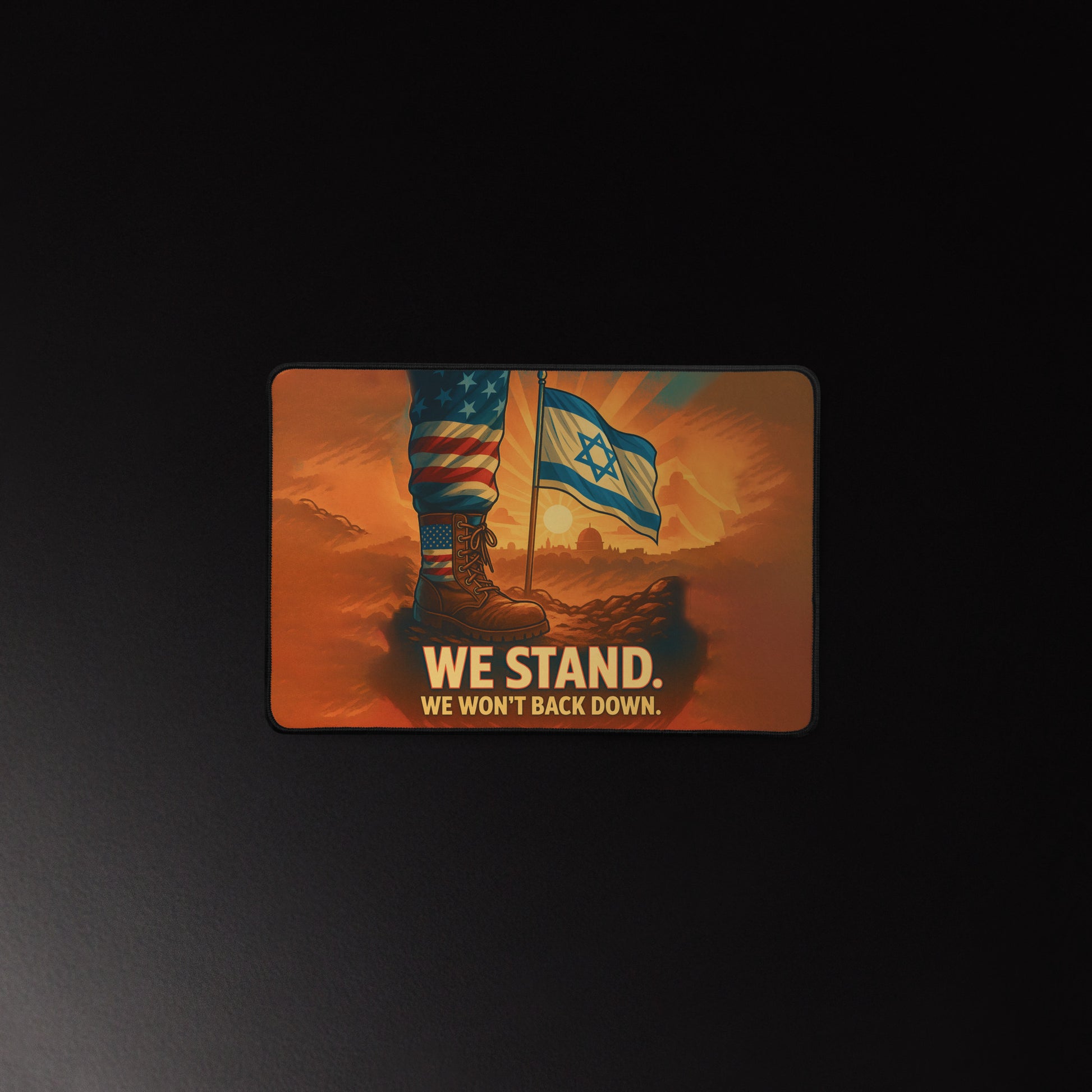 We Stand Desk Mat - American Zionist