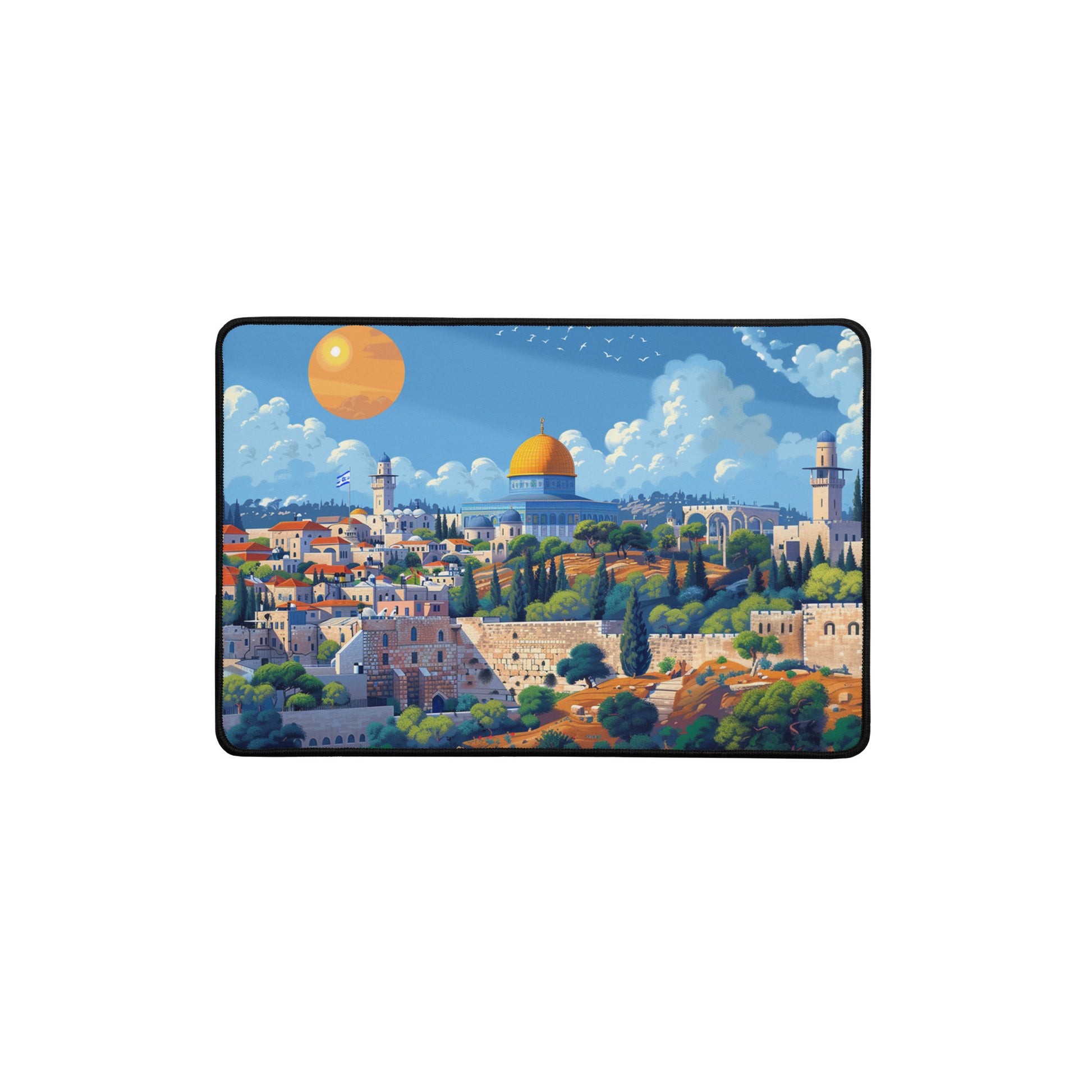 Jerusalem City Skyline Desk Mat - American Zionist