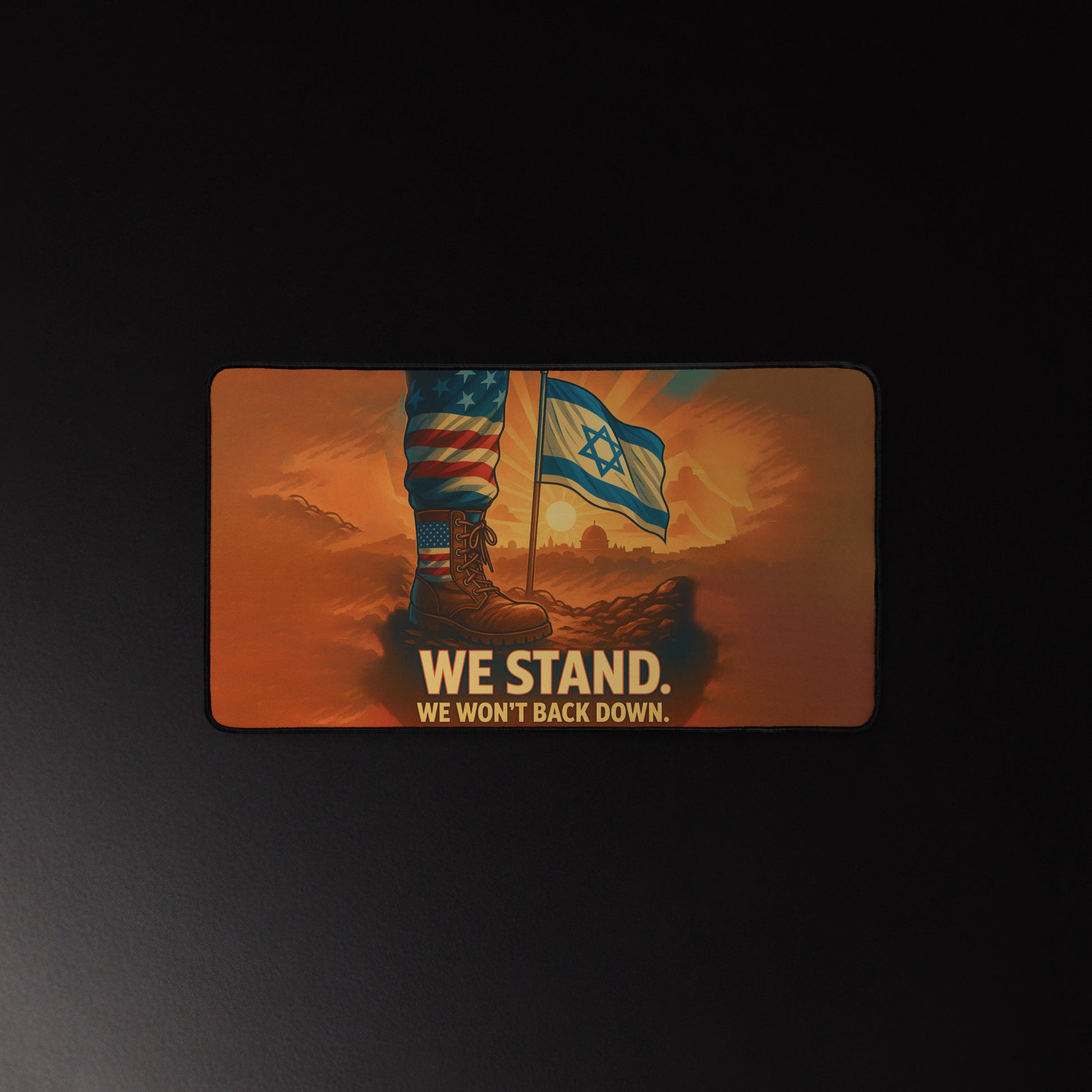 We Stand Desk Mat - American Zionist