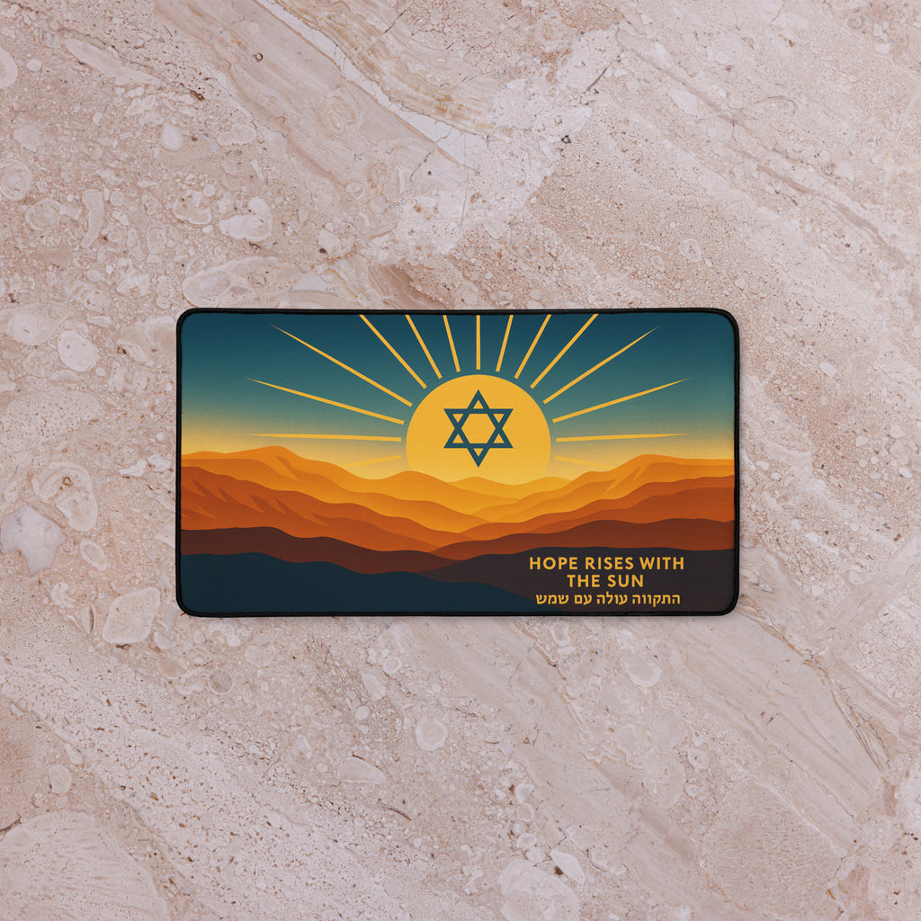 Hope Rises With The Sun Desk Mat - American Zionist