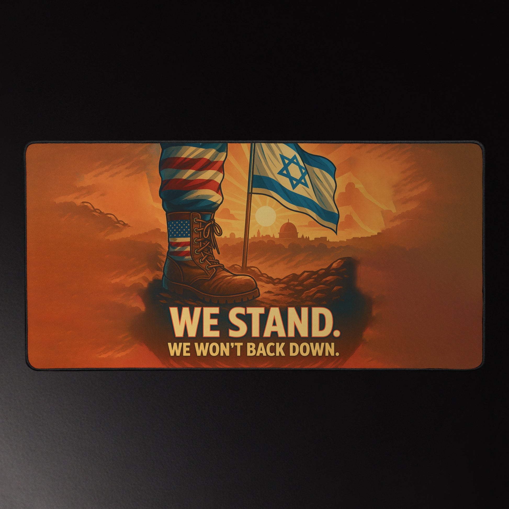 We Stand Desk Mat - American Zionist