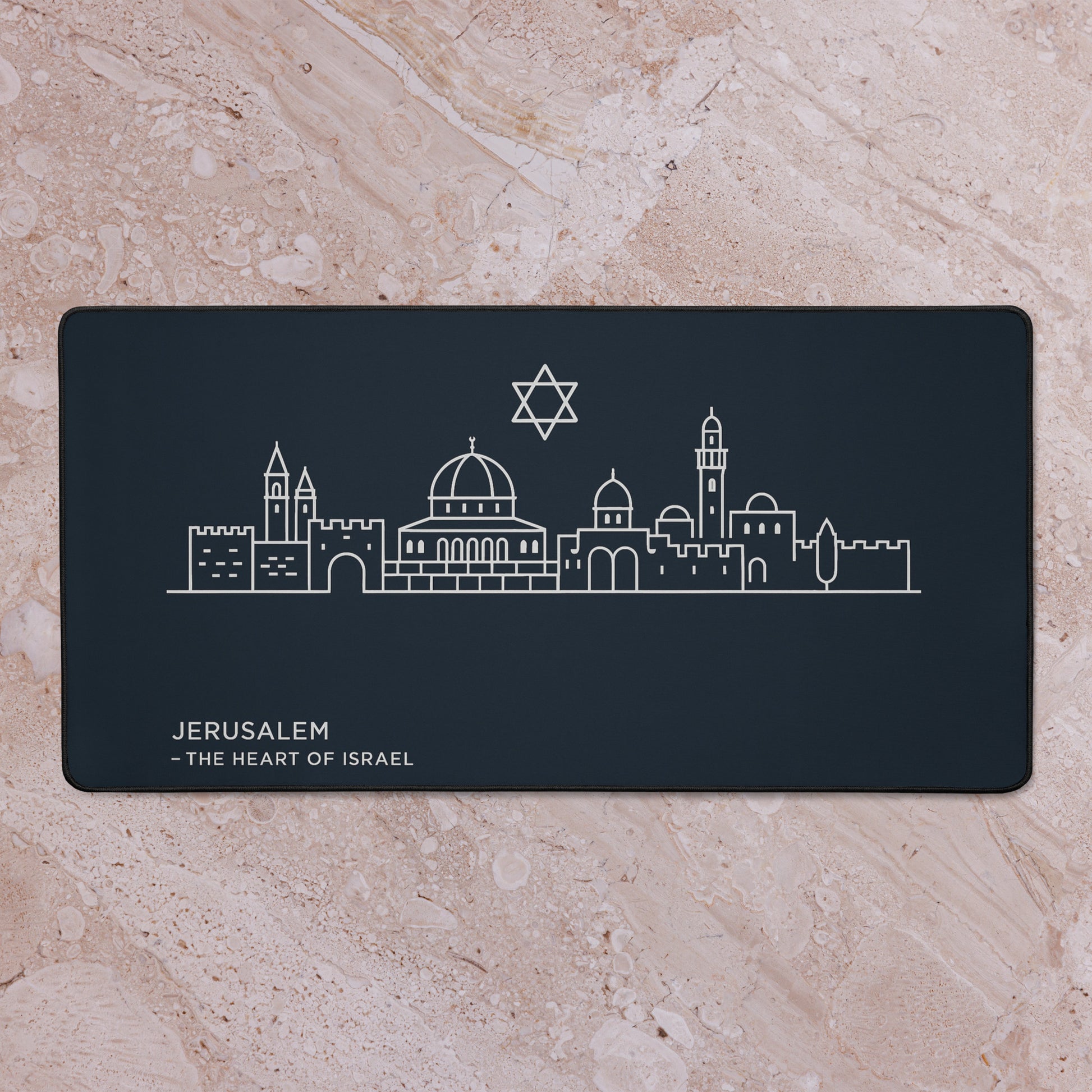 Jerusalem The Heart Of Israel Desk Mat - American Zionist