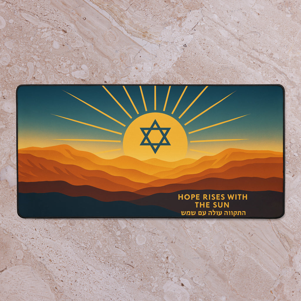 Hope Rises With The Sun Desk Mat - American Zionist