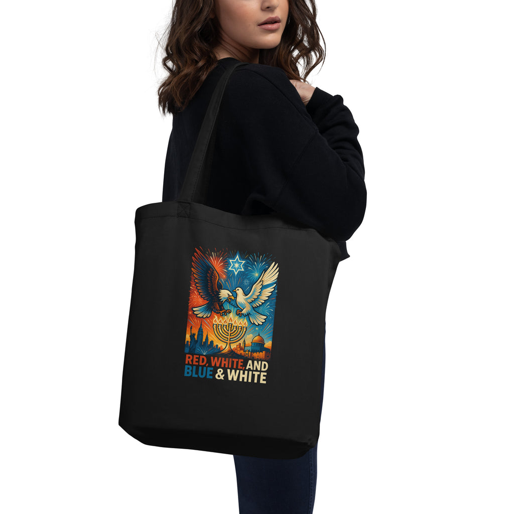 Red White and Blue Eco Tote Bag - American Zionist