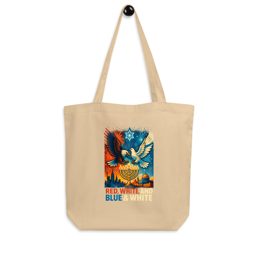 Red White and Blue Eco Tote Bag - American Zionist