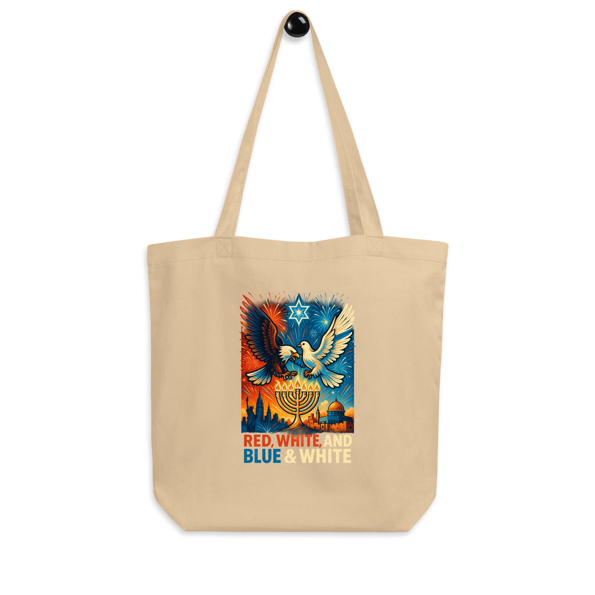 Red White and Blue Eco Tote Bag - American Zionist