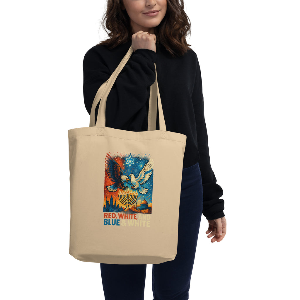 Red White and Blue Eco Tote Bag - American Zionist