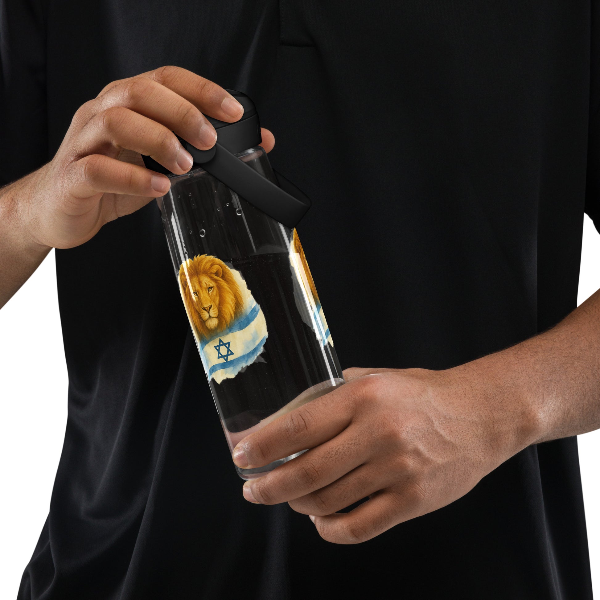 Lion Of Israel Flip Straw Water Bottle - American Zionist