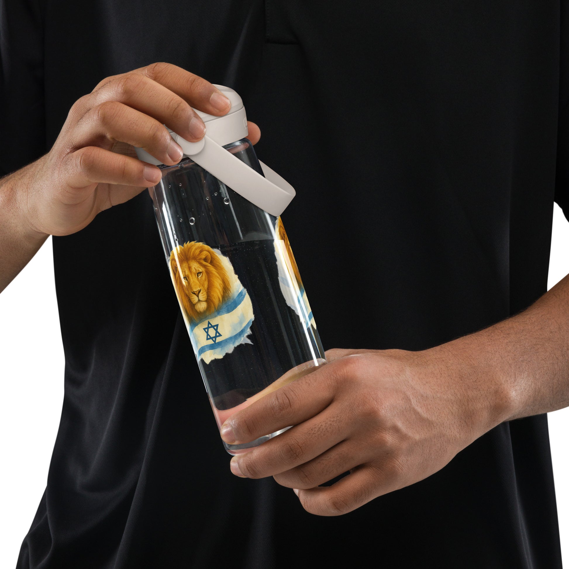 Lion Of Israel Flip Straw Water Bottle - American Zionist