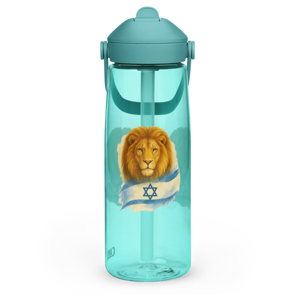 Lion Of Israel Flip Straw Water Bottle - American Zionist