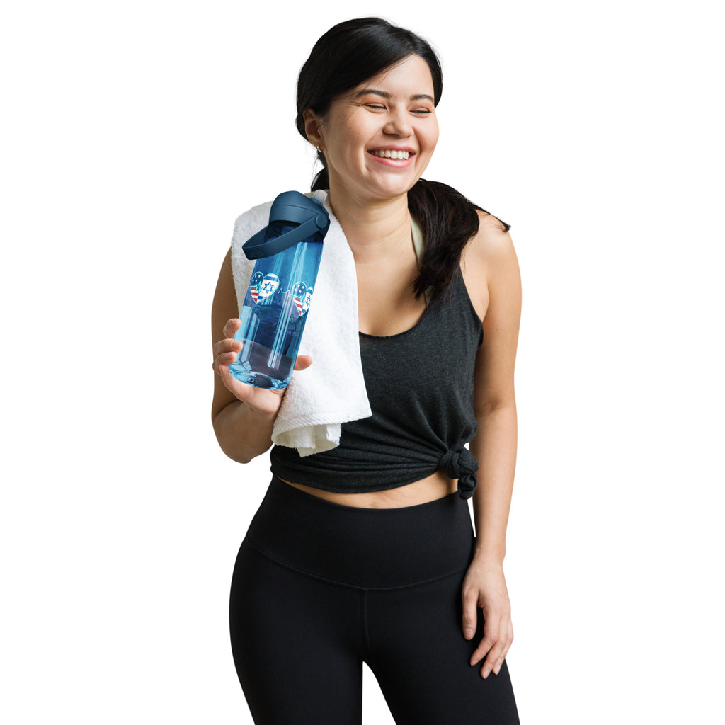 Two Nations One Pulse Flip Straw Water Bottle - American Zionist
