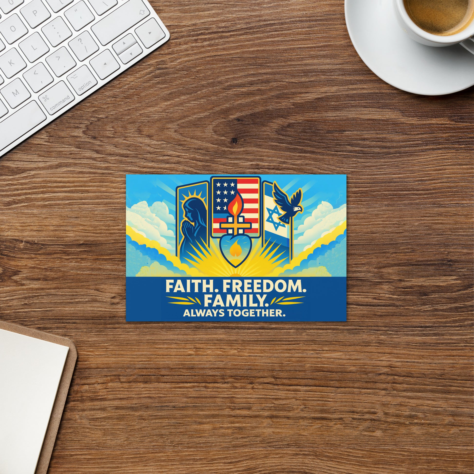Faith Freedom Family Greeting Card - American Zionist