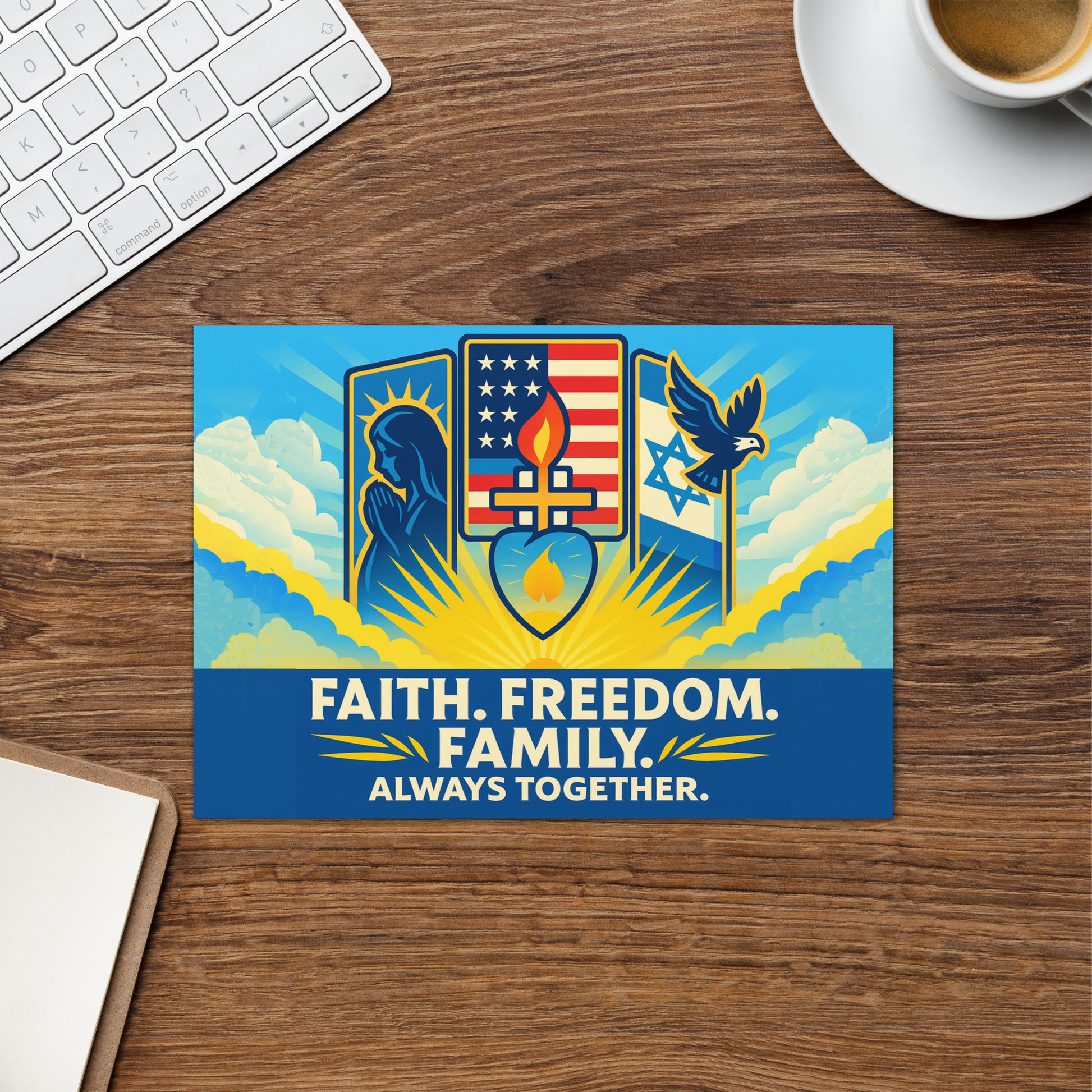 Faith Freedom Family Greeting Card - American Zionist