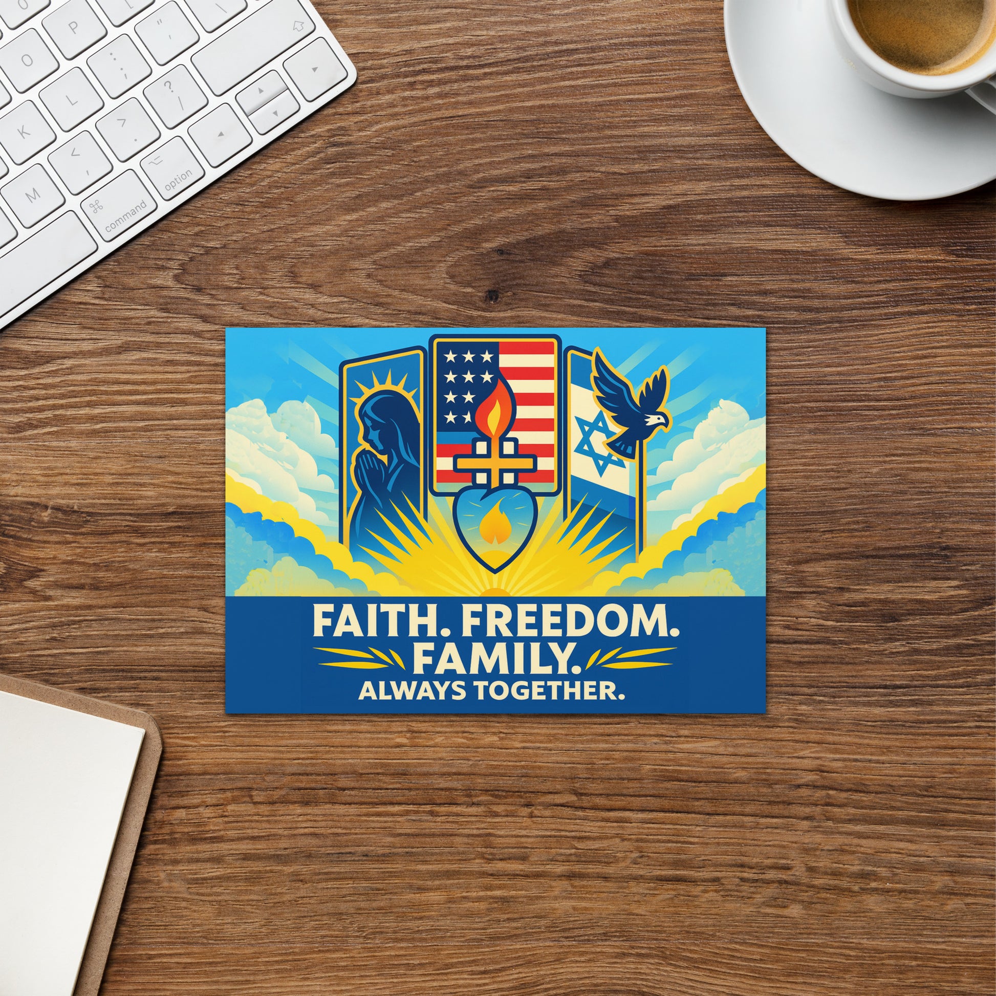 Faith Freedom Family Greeting Card - American Zionist