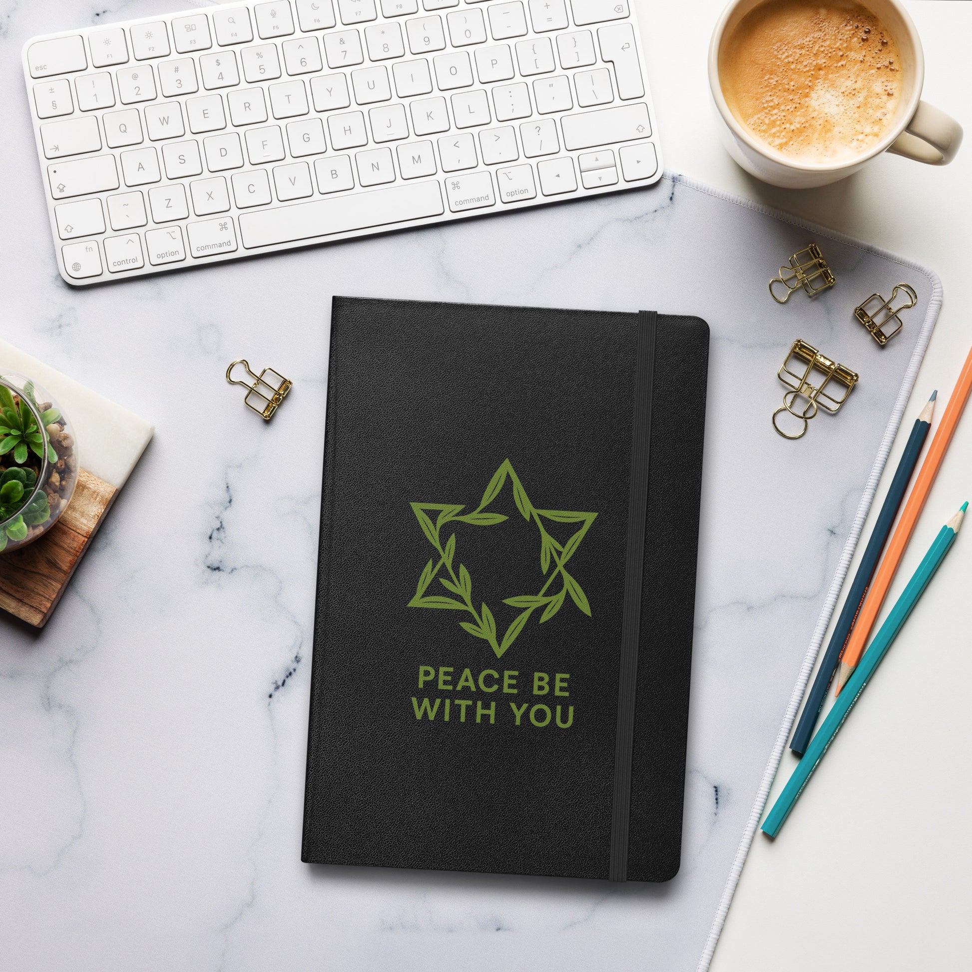 Peacewoven Star Hardcover Bound Notebook - American Zionist