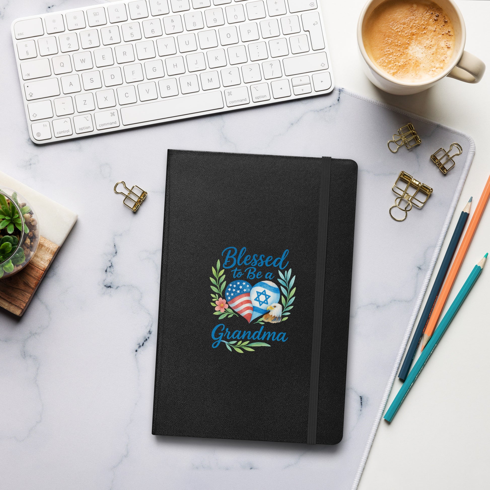 Blessed To Be A Grandma Hardcover Bound Notebook - American Zionist
