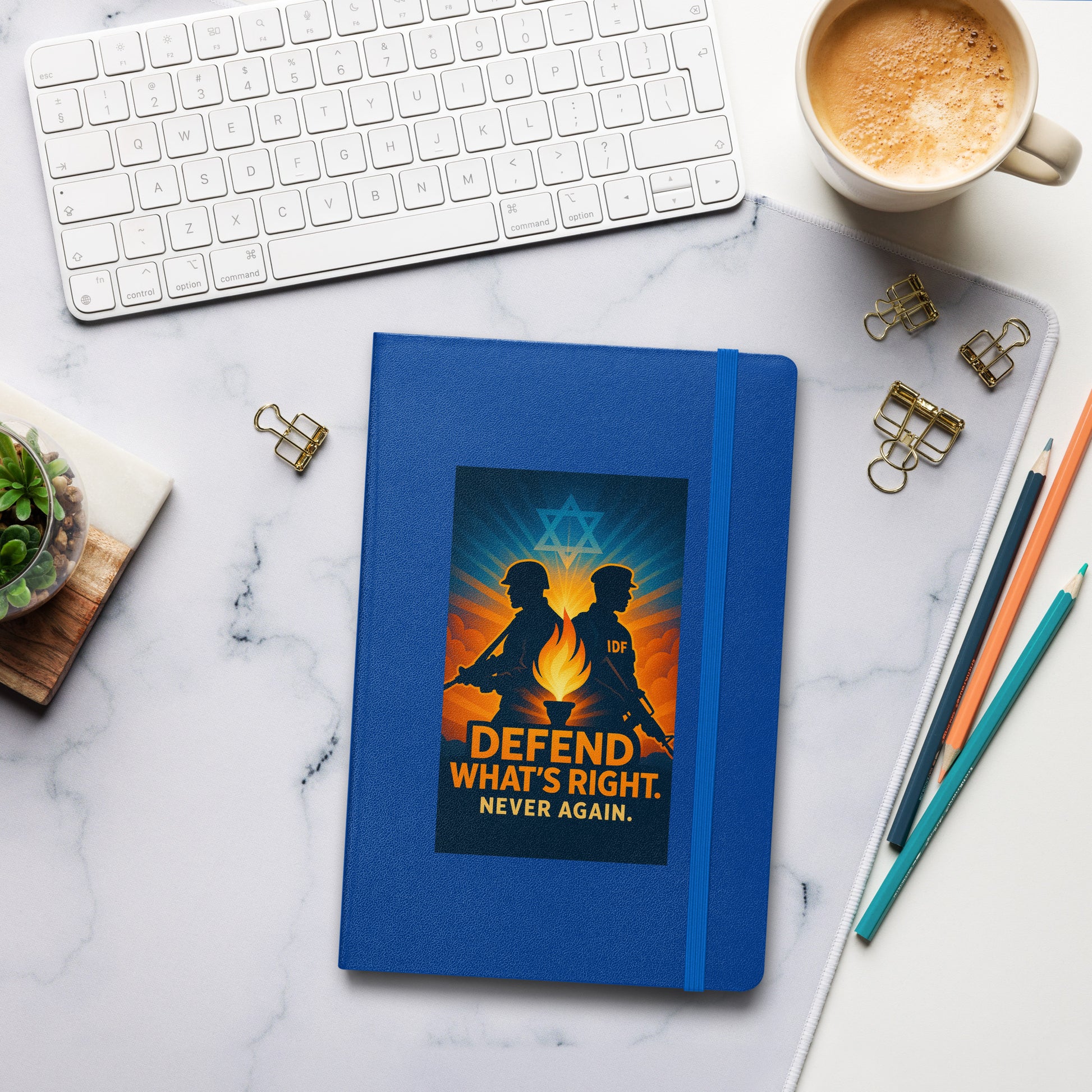 Defend What's Right Hardcover Bound Notebook - American Zionist