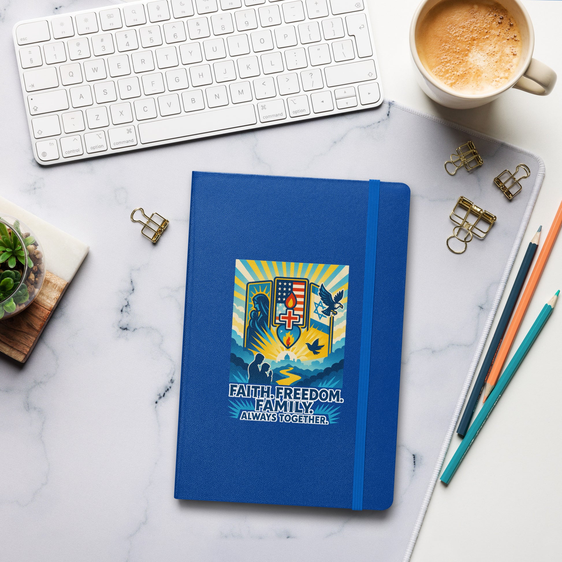 Faith Freedom Family Hardcover Bound Notebook - American Zionist